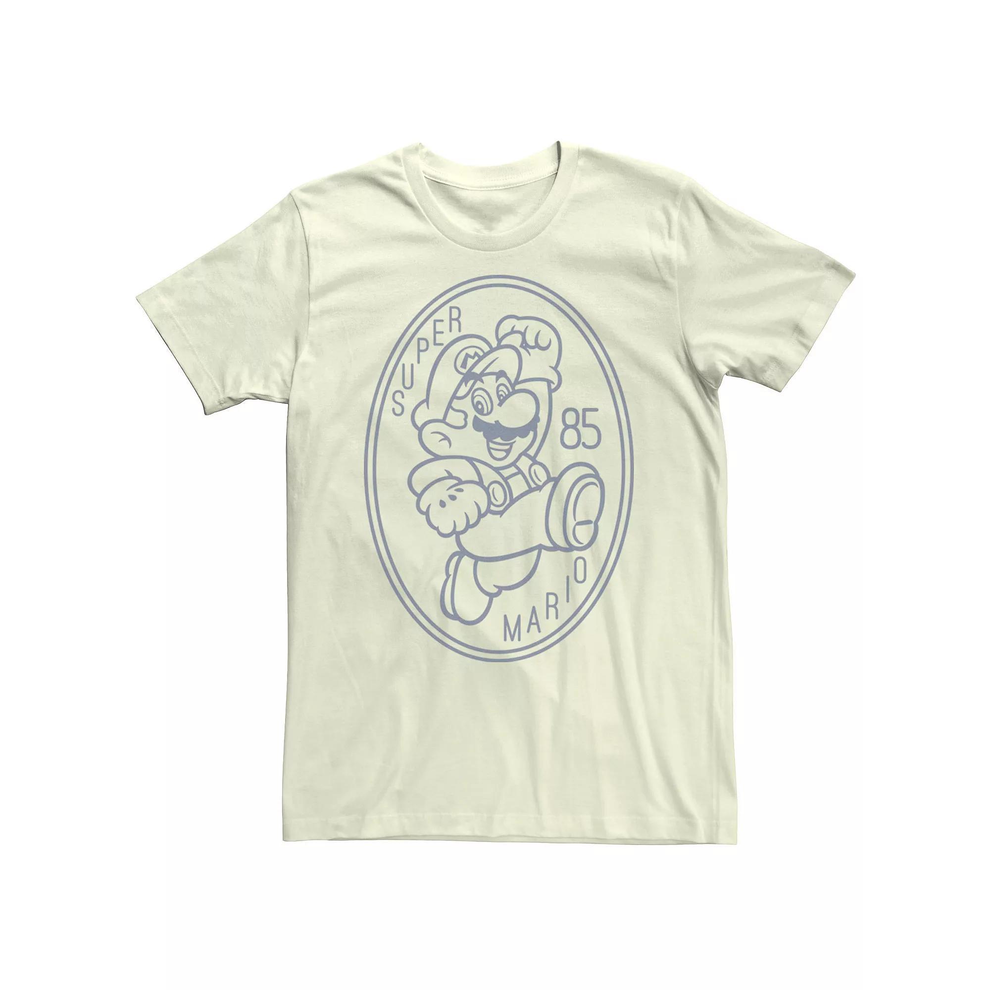 Men's Nintendo Super Mario Vintage 85 Oval Badge Graphic Tee, Size: 3XL, Natural Product Image