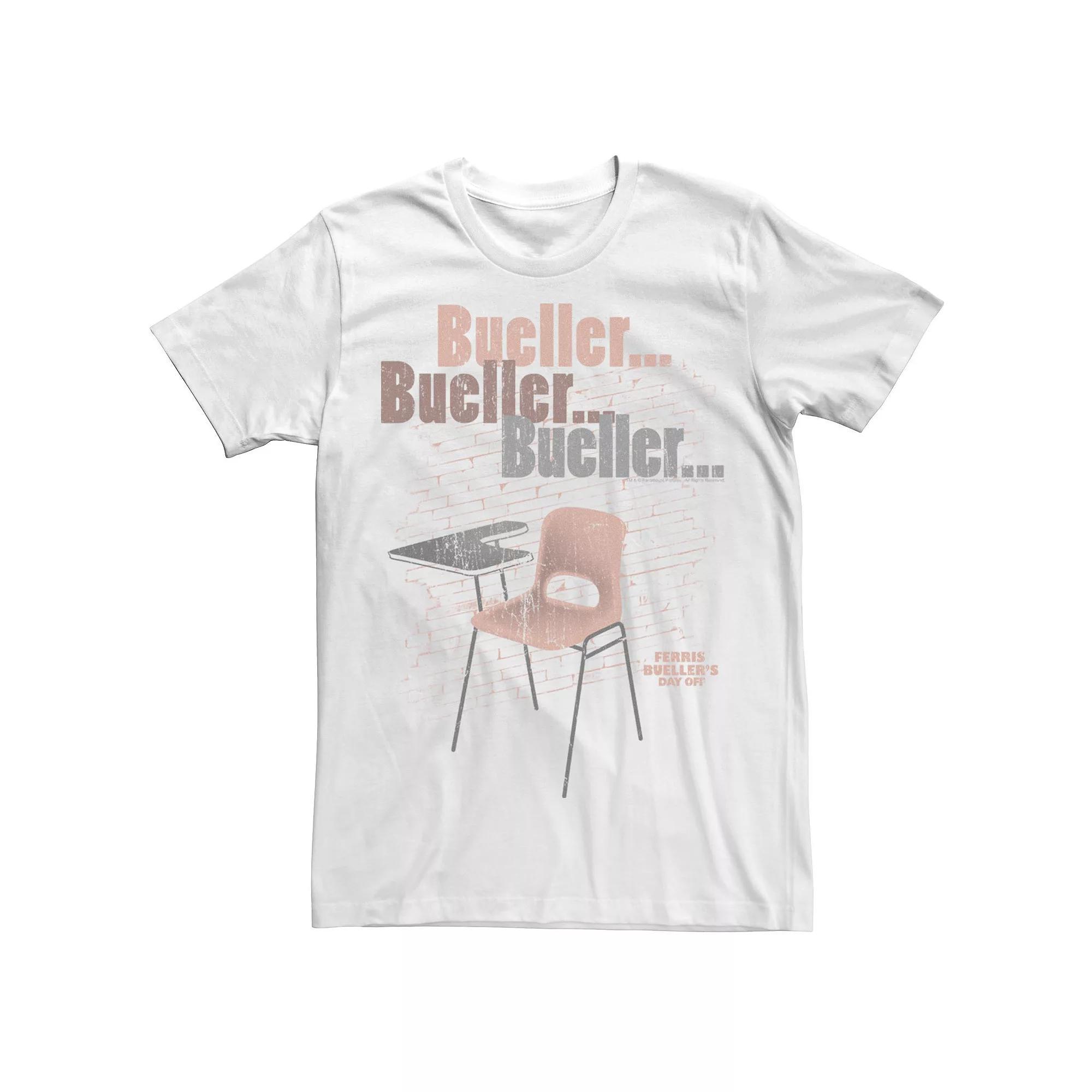 Men's Ferris Bueller's Day Off Empty Desk Tee, Size: XL, White Product Image