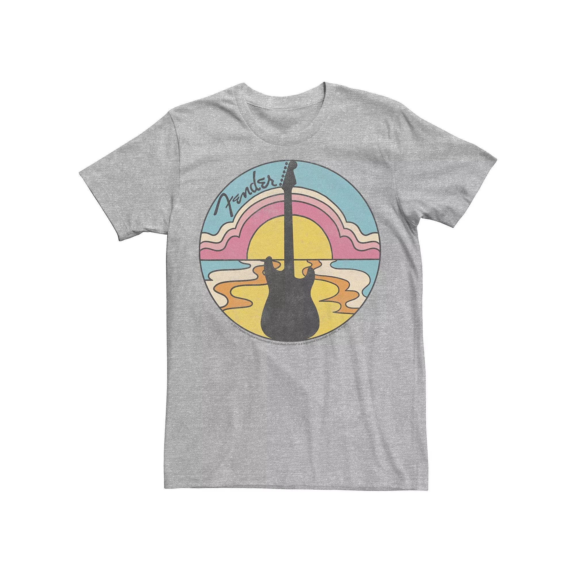 Men's Fender Groovy Sunset Logo Graphic Tee, Size: XXL, Athletic Grey Product Image
