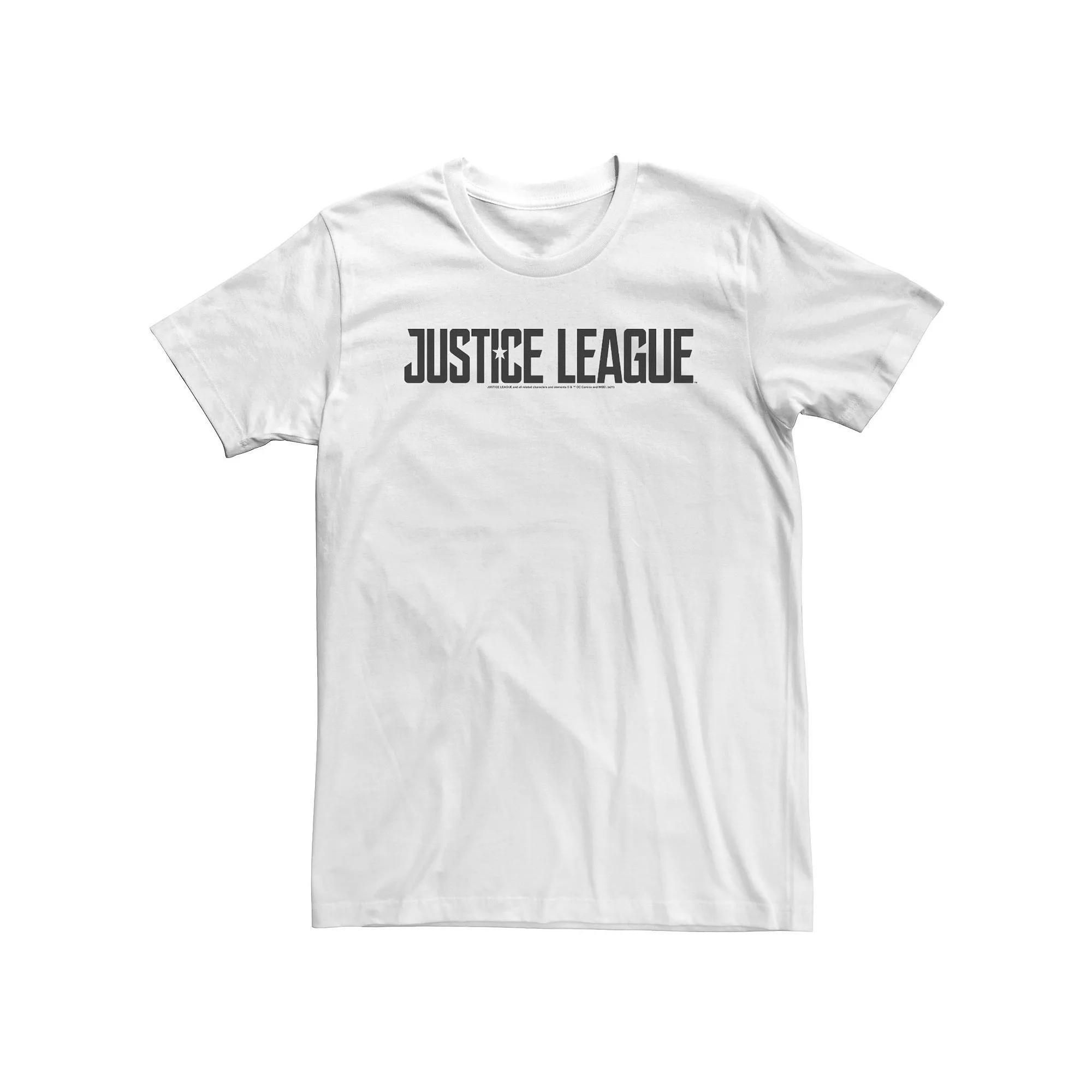 Big & Tall DC Comics Justice League Simple Logo Tee, Men's, Size: 3XL Tall, White Product Image