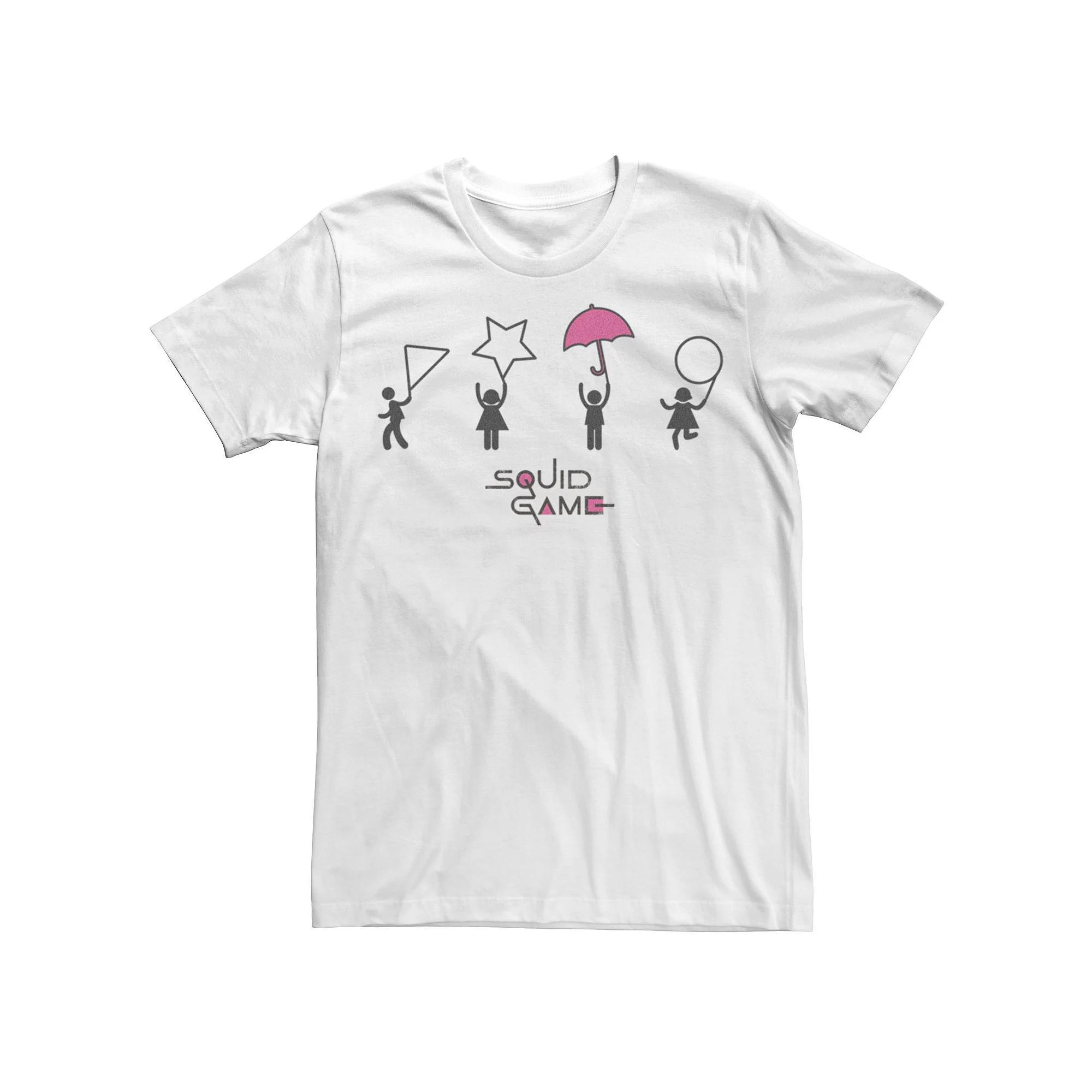 Men's Squid Game Umbrella Game Icons Tee, Boy's, Size: Large, White Product Image