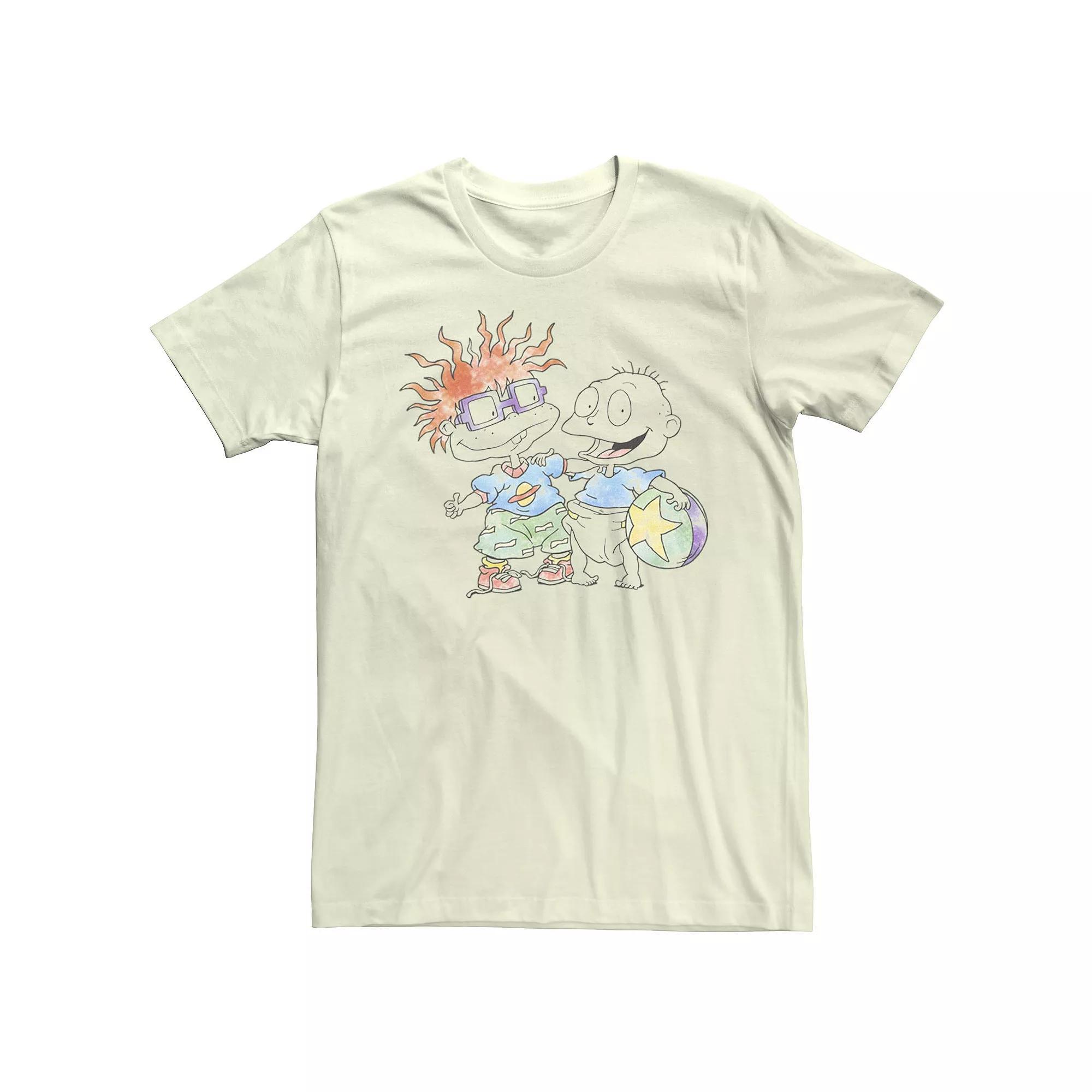 Men's Rugrats Tommy Chuckie Watercolor Tee, Size: Medium, Natural Product Image