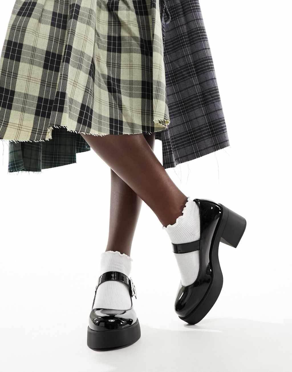 ASOS DESIGN Sebastian chunky mary jane heeled shoes Product Image