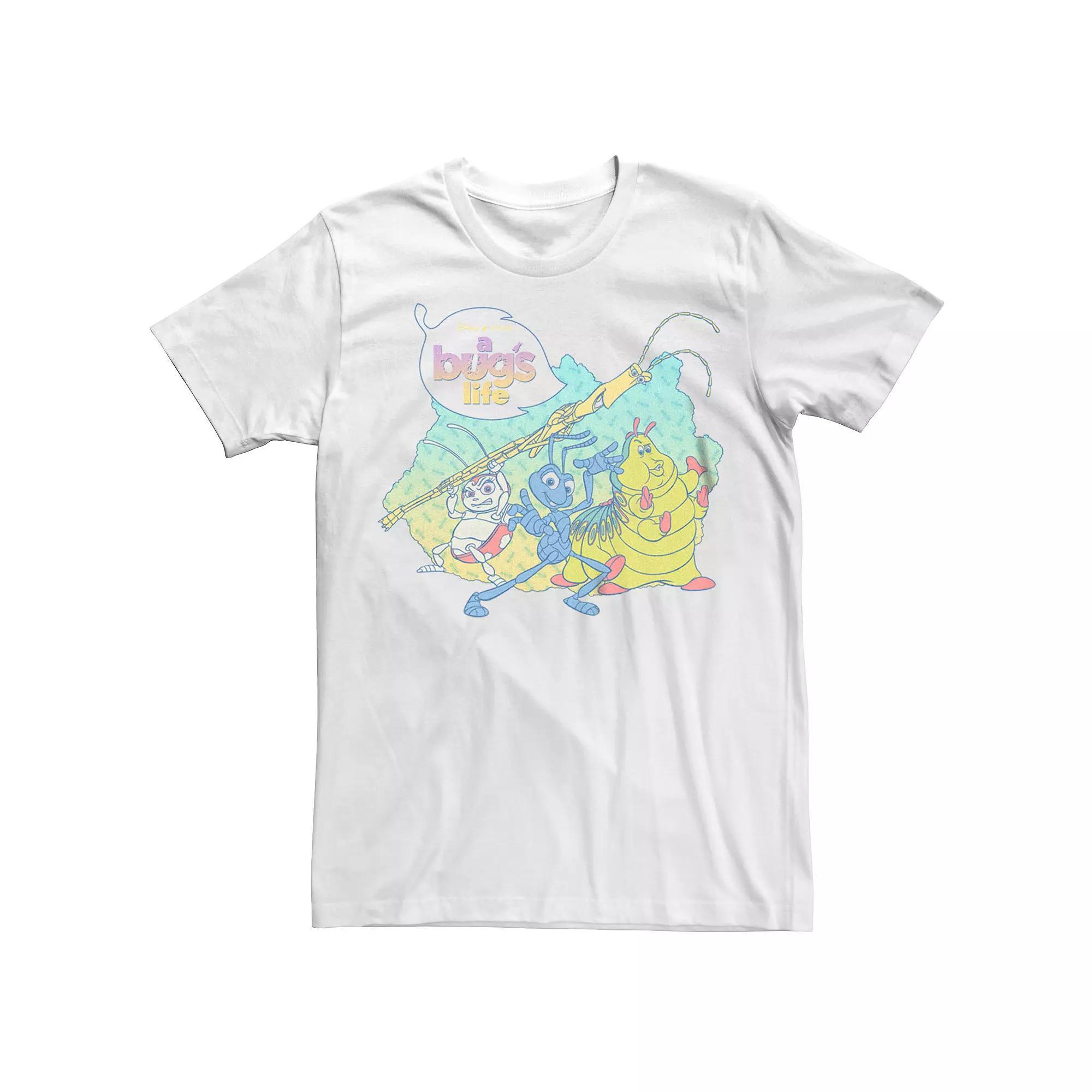 Men's A Bugs Life Flick And The Gang Show Pose Tee, Size: Large, White Product Image