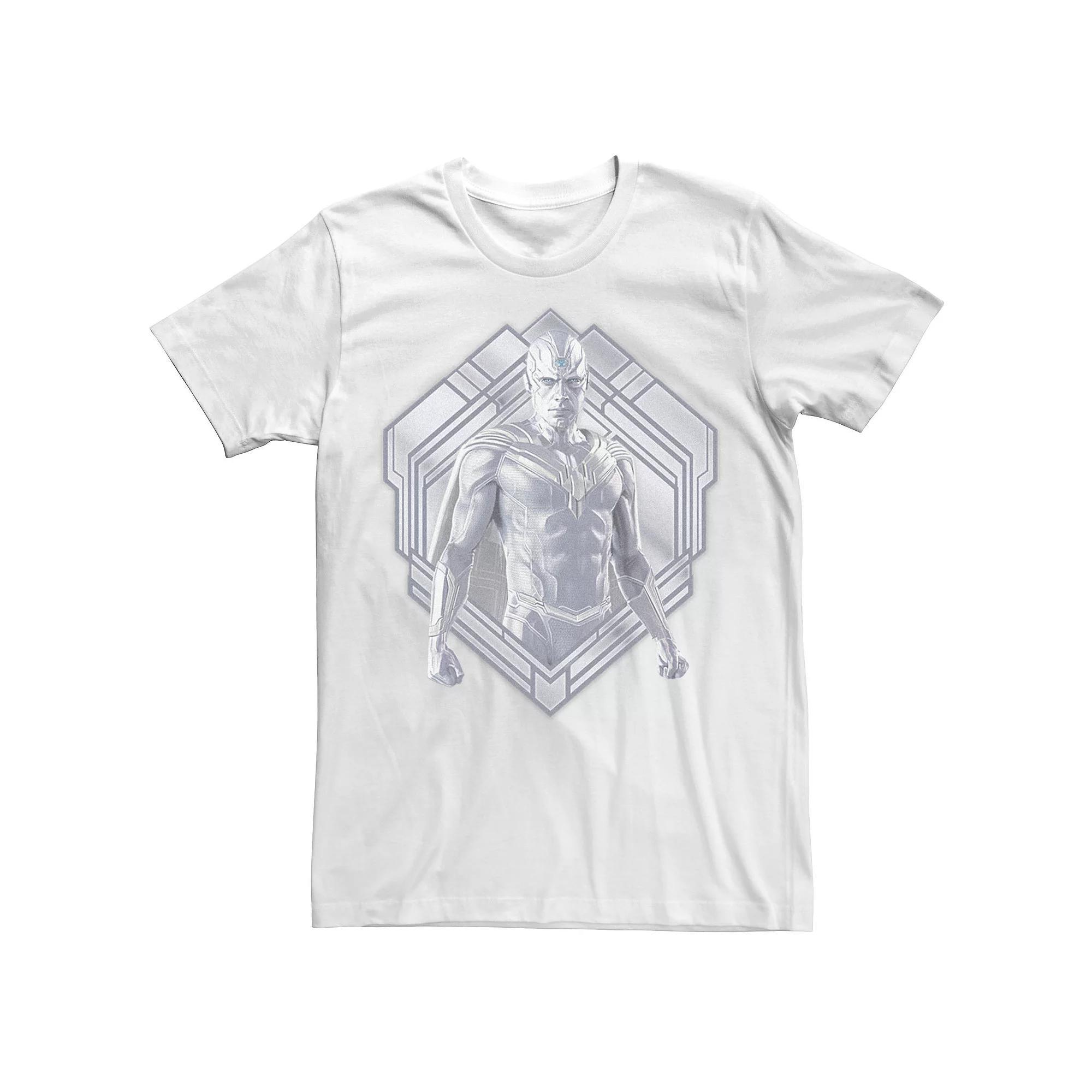 Men's Marvel WandaVision The Vision White Appearance Geometric Tee, Size: XS Product Image
