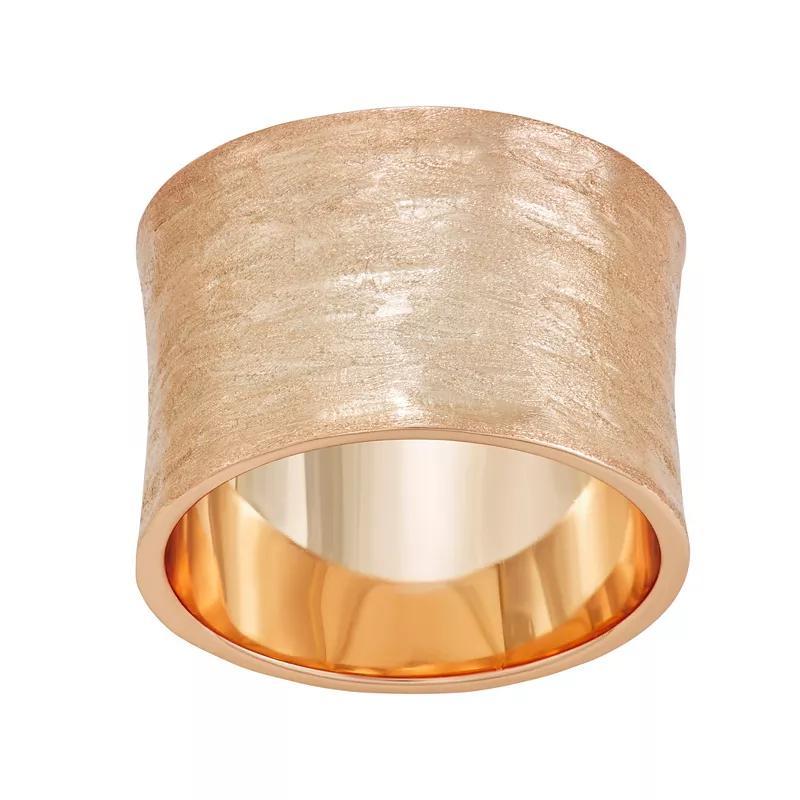 Sterling Silver Textured Cigar Band Ring, Womens Pink Tone Product Image