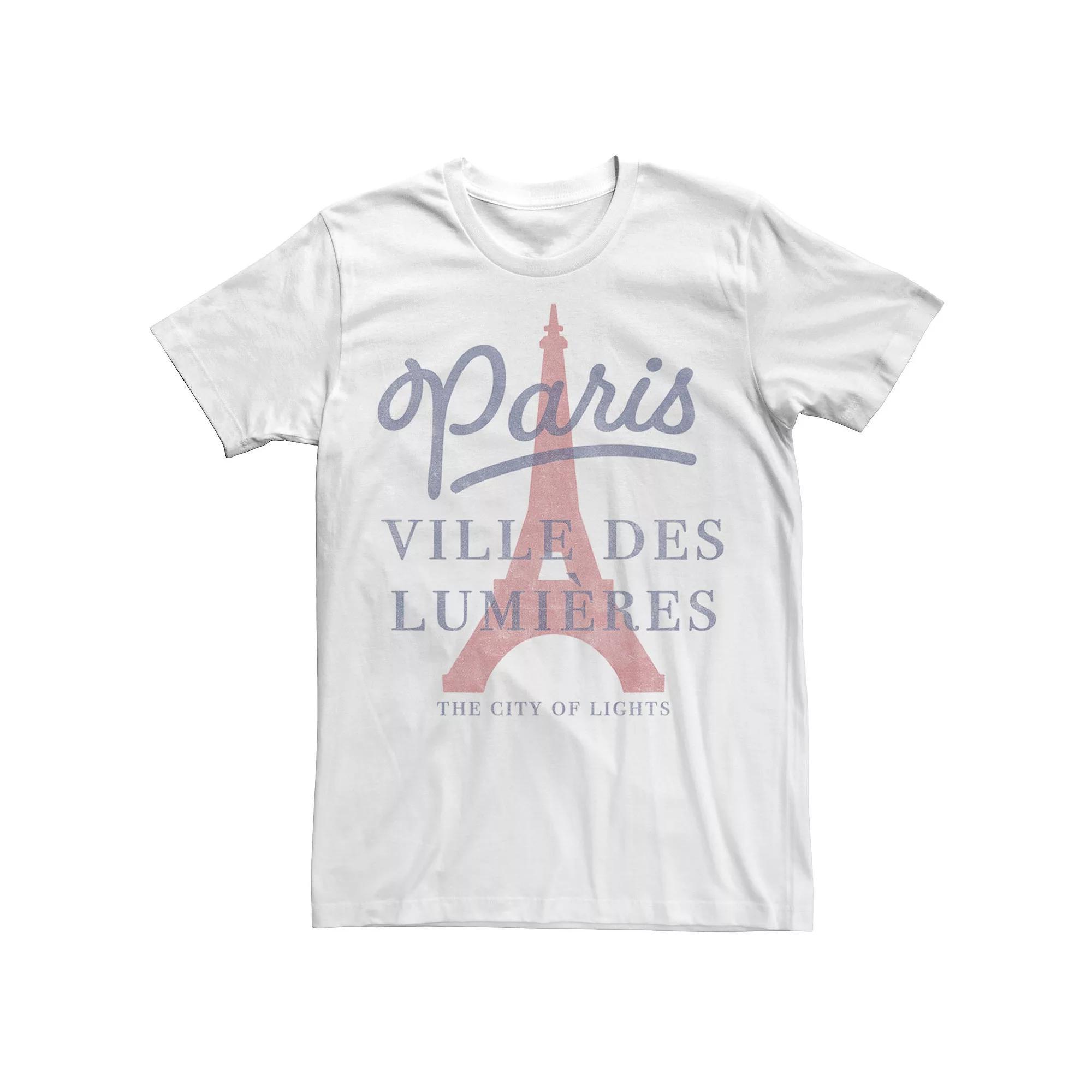 Men's Paris Ville Des Lumieres The City Of Lights Tee, Boy's, Size: Medium, White Product Image