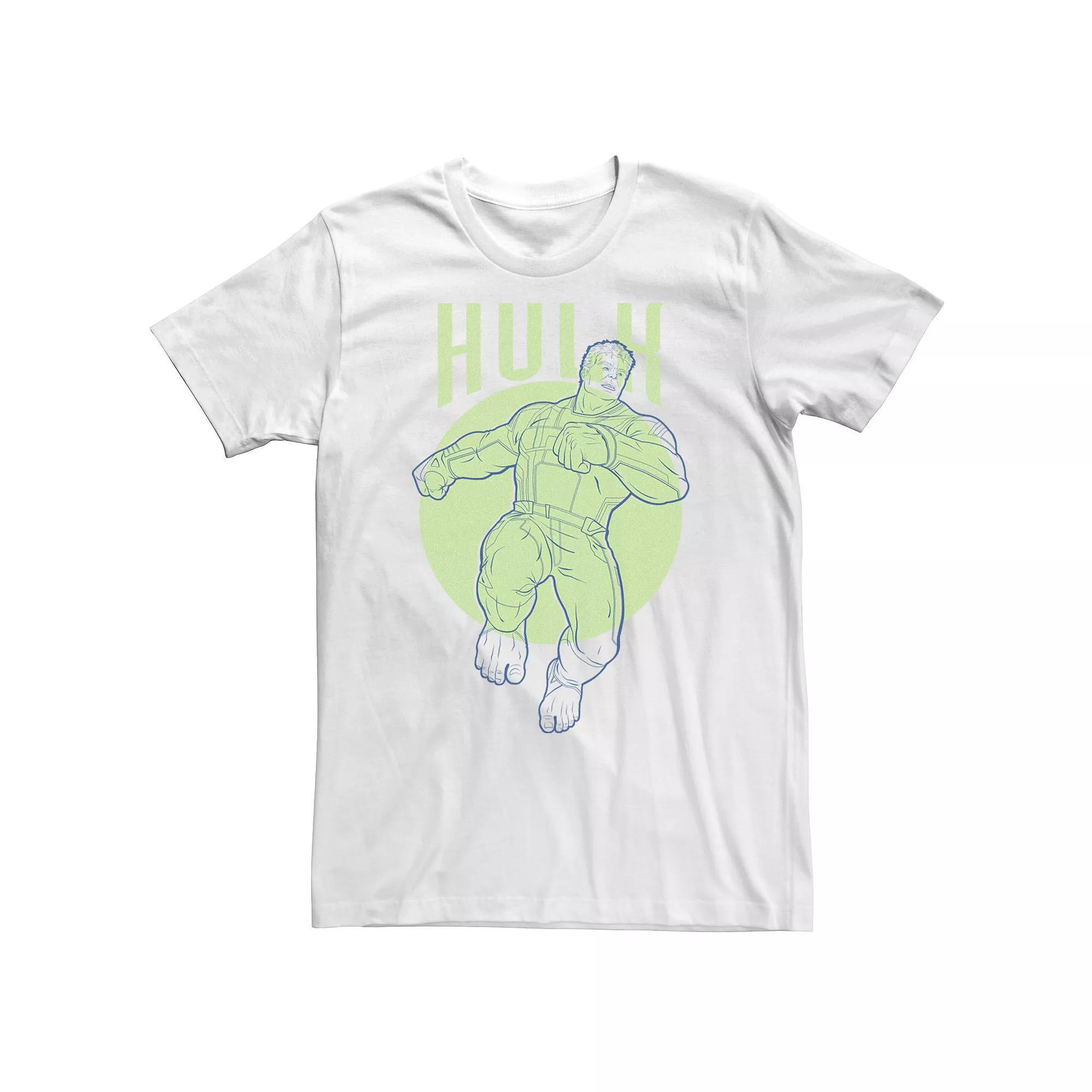 Big & Tall Marvel Avengers Endgame Hulk Outline Poster Tee, Men's, Size: 5XL, White Product Image