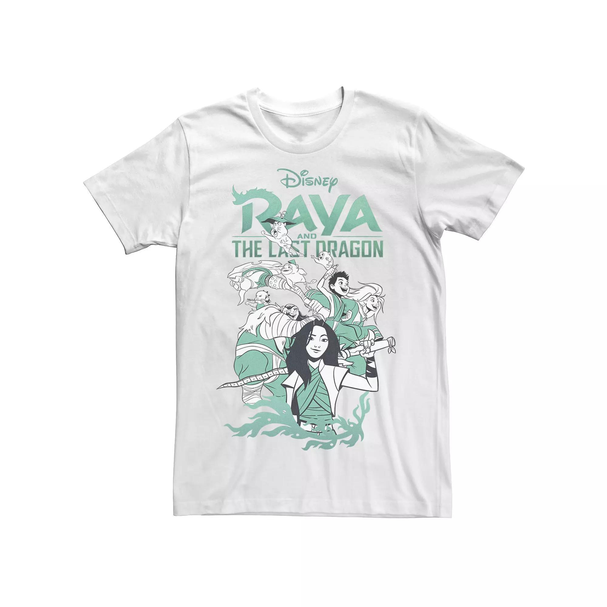 Big & Tall Disney Raya And The Last Dragon Group Shot Logo Tee, Men's, Size: 4XL, White Product Image