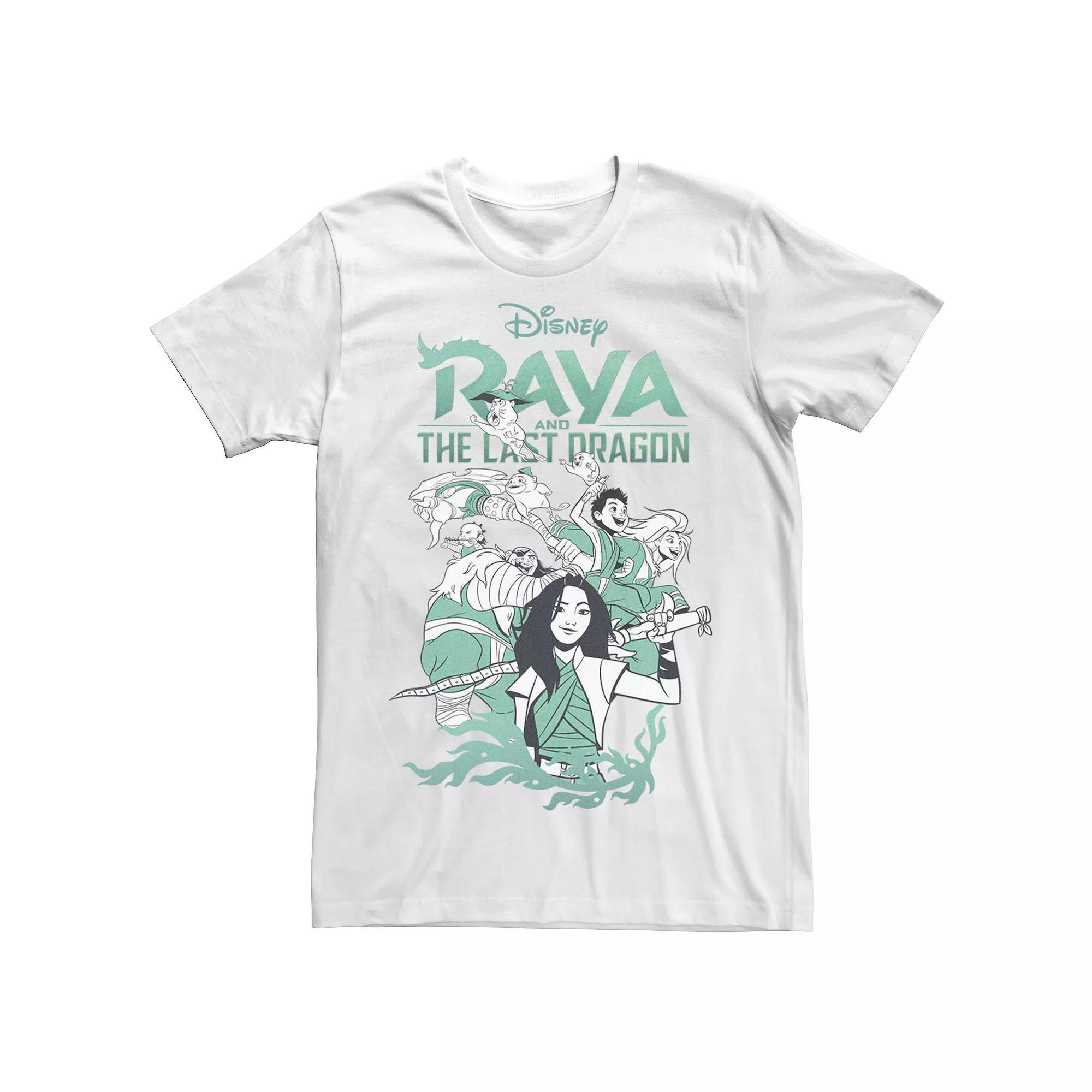 Big & Tall Disney Raya And The Last Dragon Group Shot Logo Tee, Men's, Size: 4XL, White Product Image