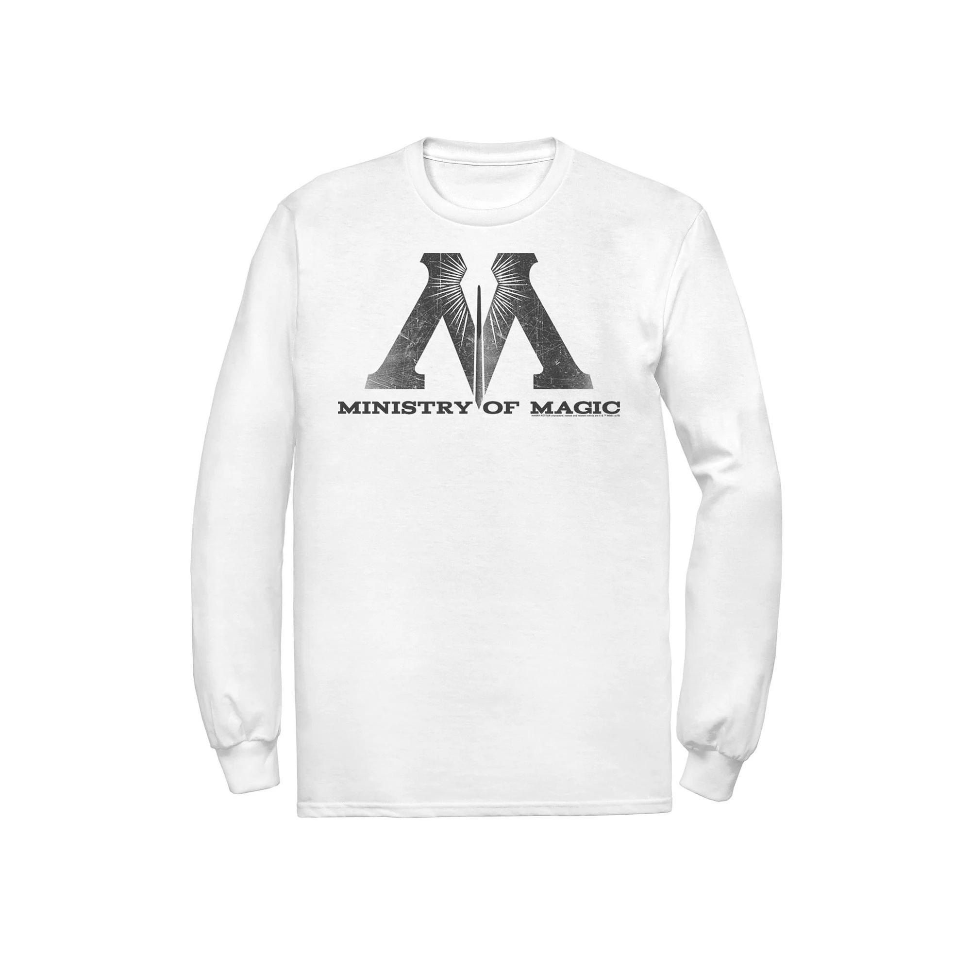 Men's Harry Potter Ministry Of Magic Logo Long Sleeve Graphic Tee, Size: XL, White Product Image
