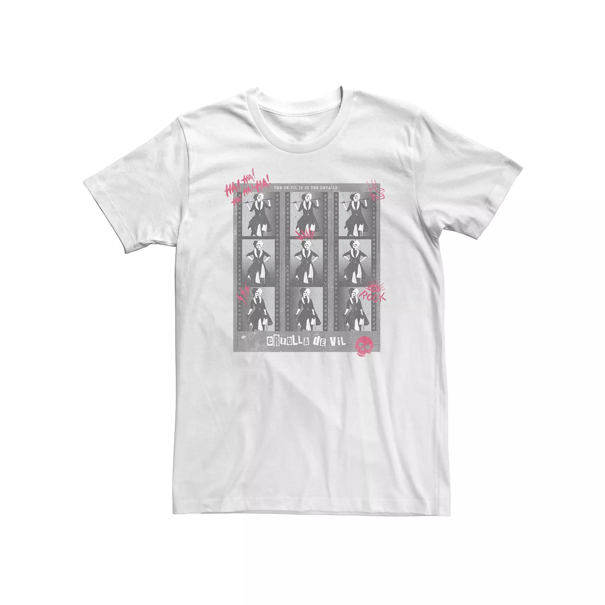 Big & Tall Disney Cruella Negatives Tee, Men's, Size: XL Tall, White Product Image