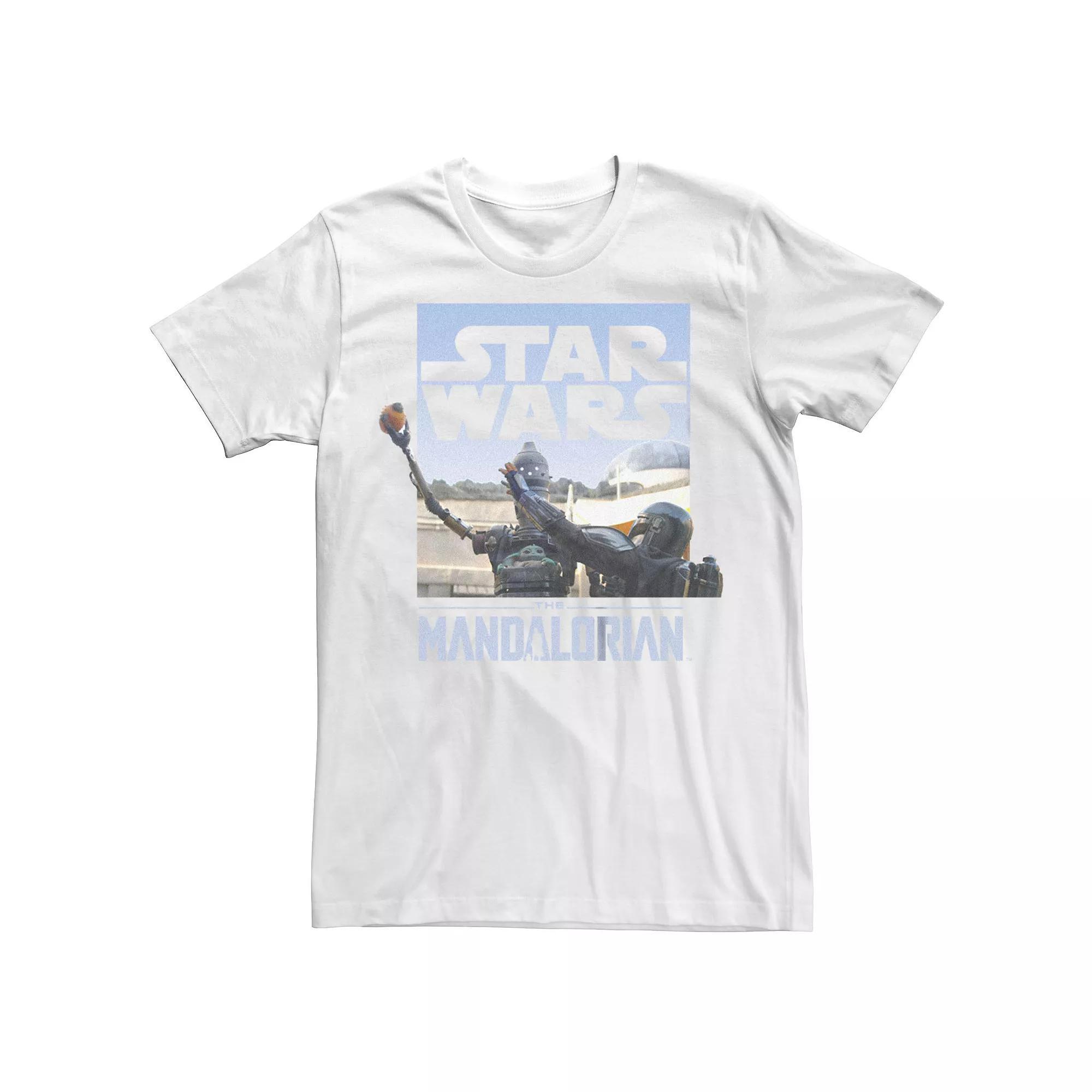 Men's Star Wars The Mandalorian Din Djarin IG-11 Scene Box Graphic Tee, Size: XXL, White Product Image