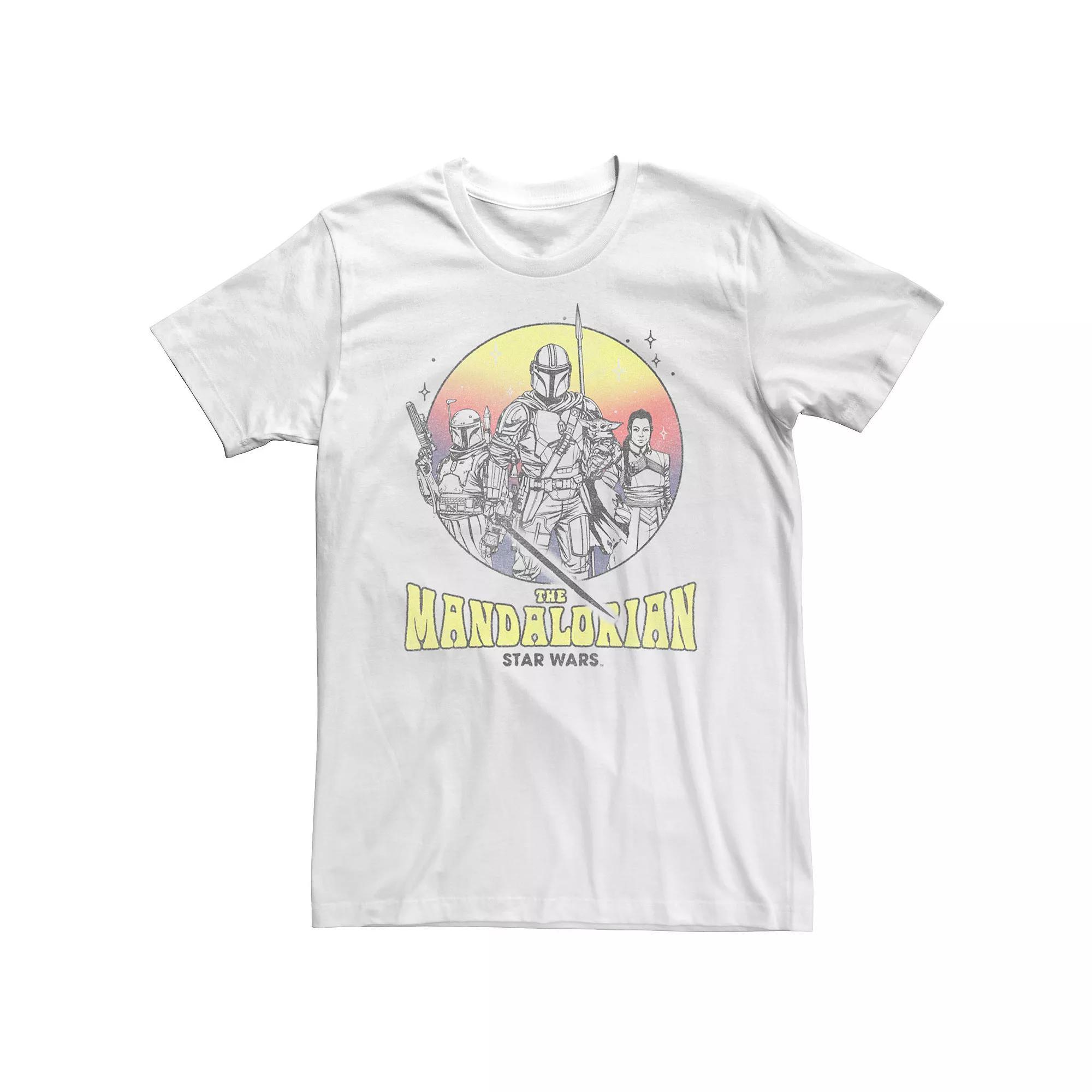 Big & Tall Star Wars: The Mandalorian Retro Style Portrait Tee, Men's, Size: XL Tall, White Product Image