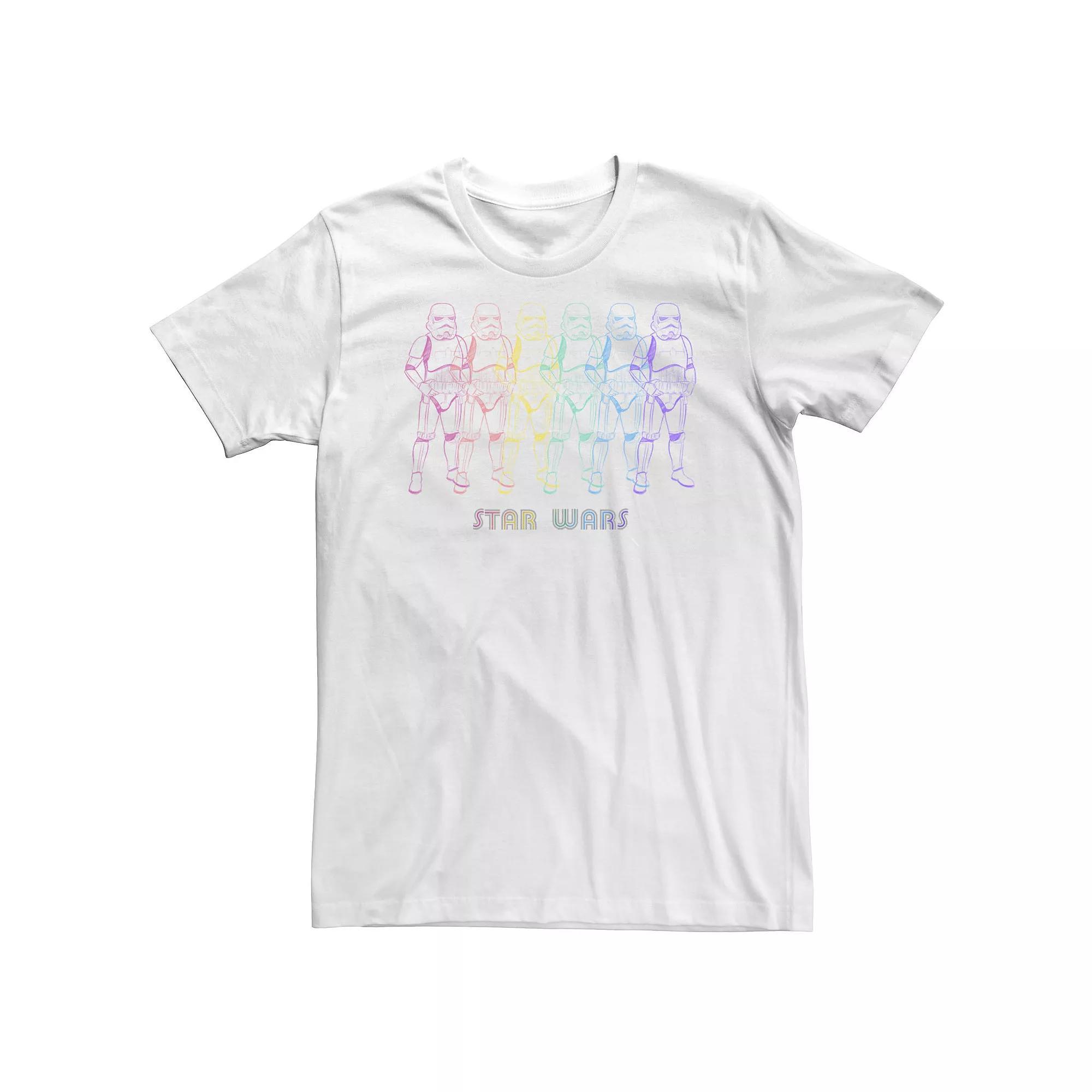 Big & Tall Star Wars Pride Rainbow Stormtroopers Line Up Tee, Men's, Size: 4XL Tall, White Product Image