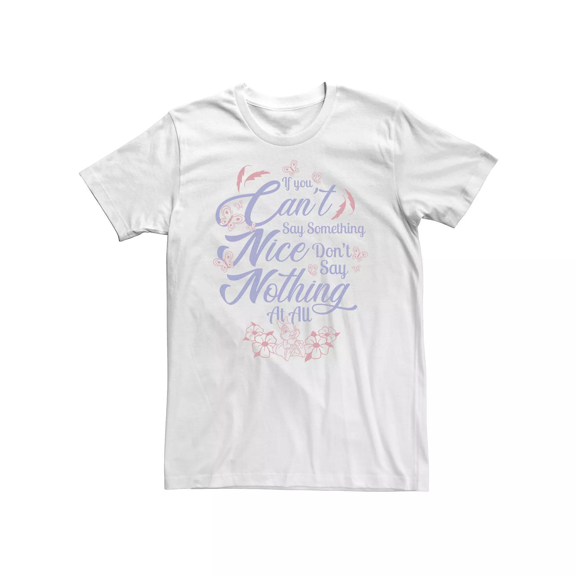 Big & Tall Disney Bambi If You Can't Say Something Nice Quote Tee, Men's, Size: 3XL, White Product Image