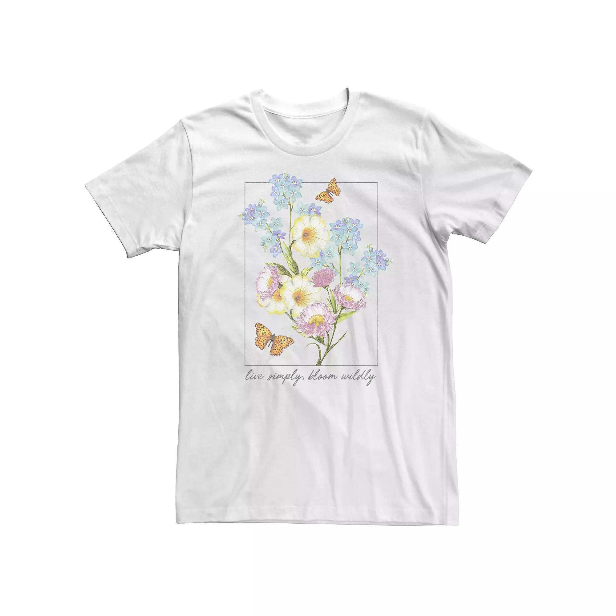 Big & Tall Trendy "Love Simply, Bloom Wildly" Tee, Men's, Size: XL Tall, White Product Image