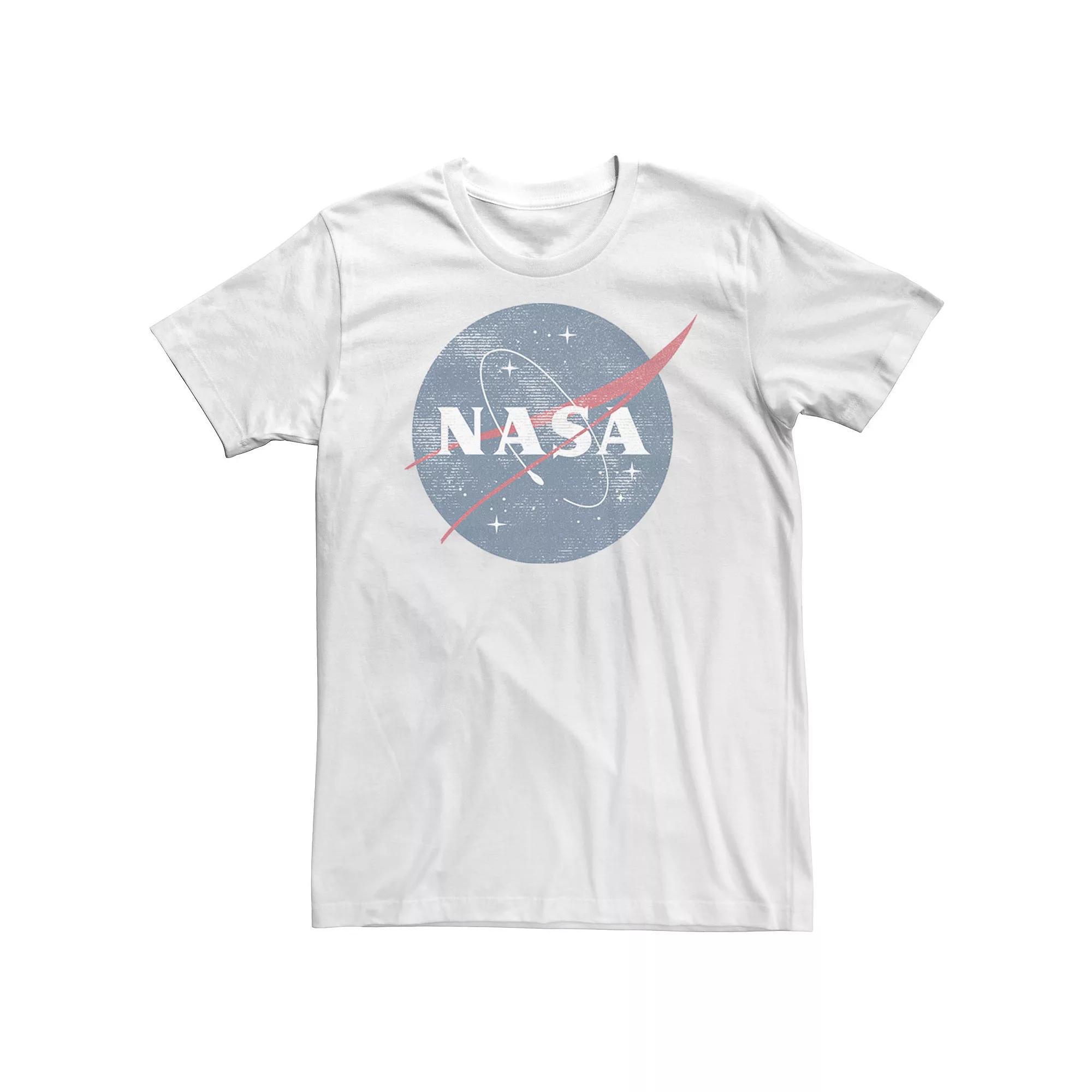 Big & Tall NASA Pastel Blue Logo Tee, Men's, Size: 4XLT, White Product Image
