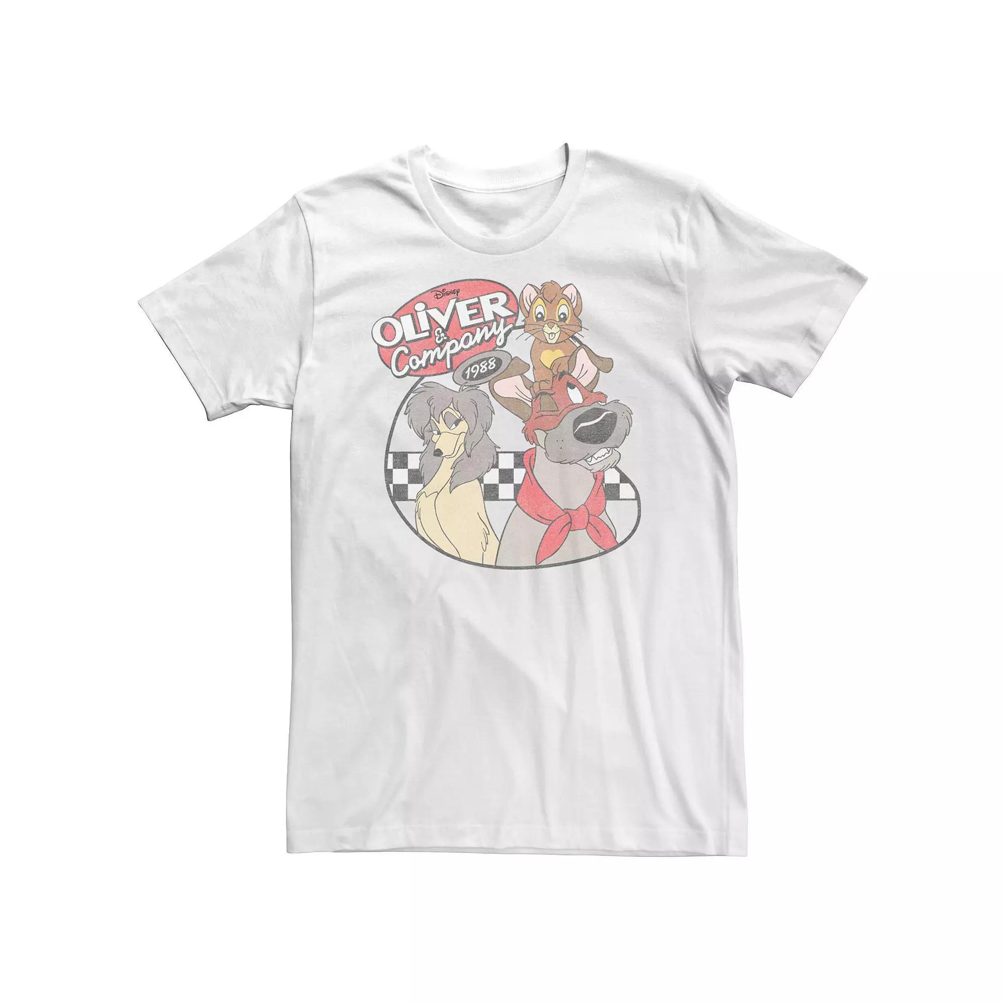Big & Tall Disney Oliver And Company 90's Vintage Poster Tee, Men's, Size: 4XL Tall, White Product Image