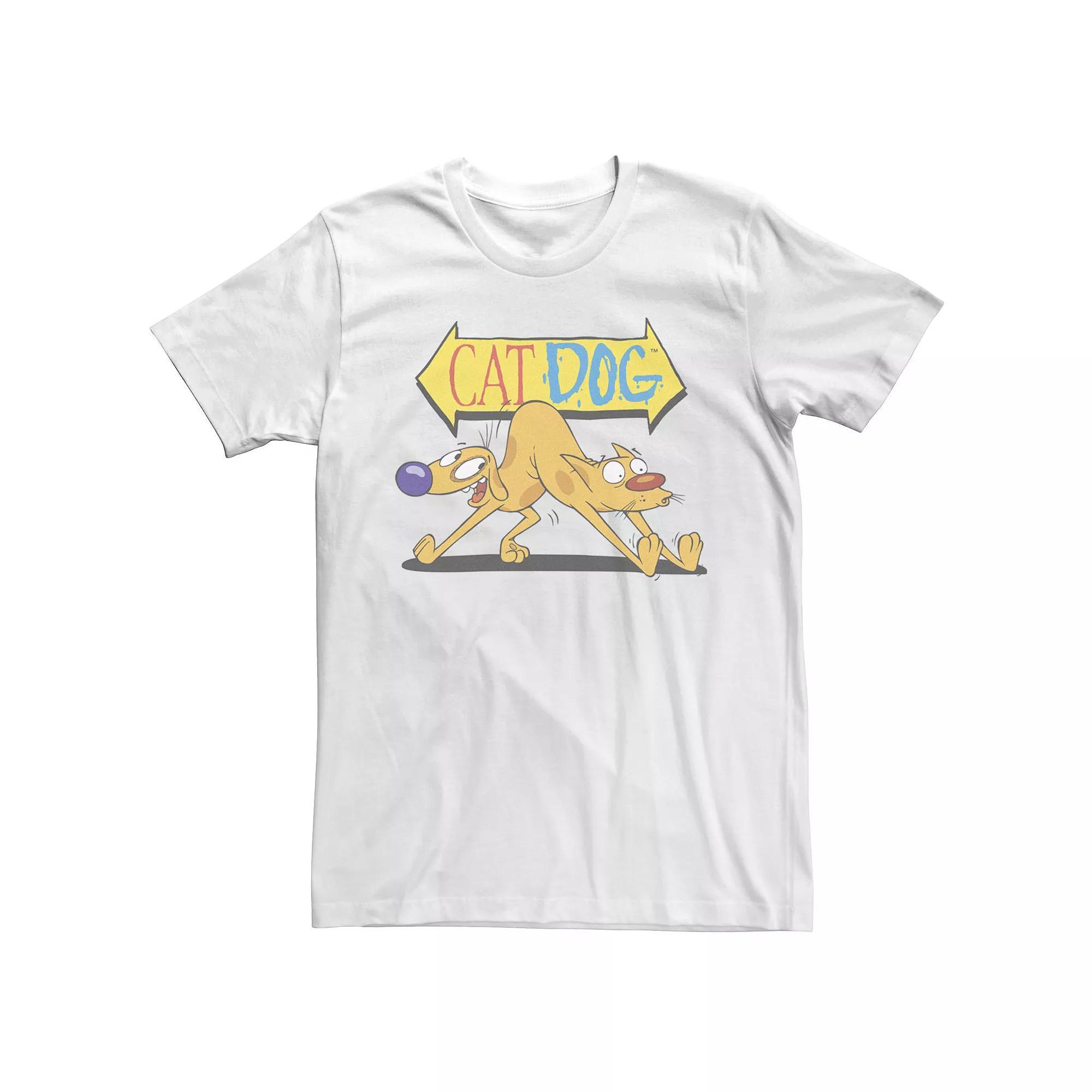 Men's Catdog This Way That Way Tee, Size: 3XL, White Product Image