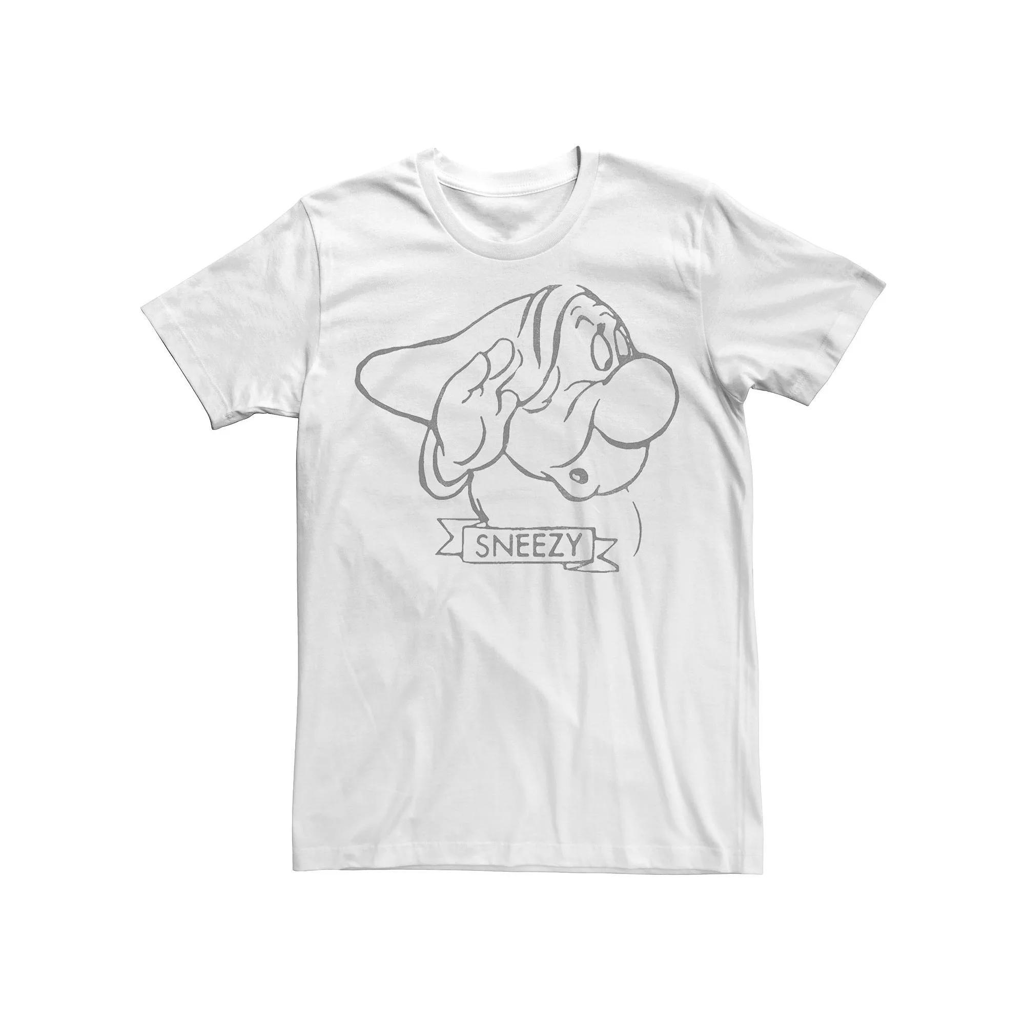 Big & Tall Disney Snow White Sneezy Line Art Big Face Tee, Men's, Size: 3XL Tall Product Image