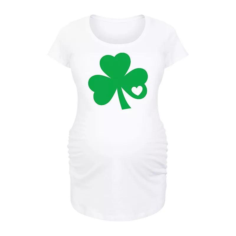 Maternity Shamrock Punch Out Graphic Tee, Womens Product Image