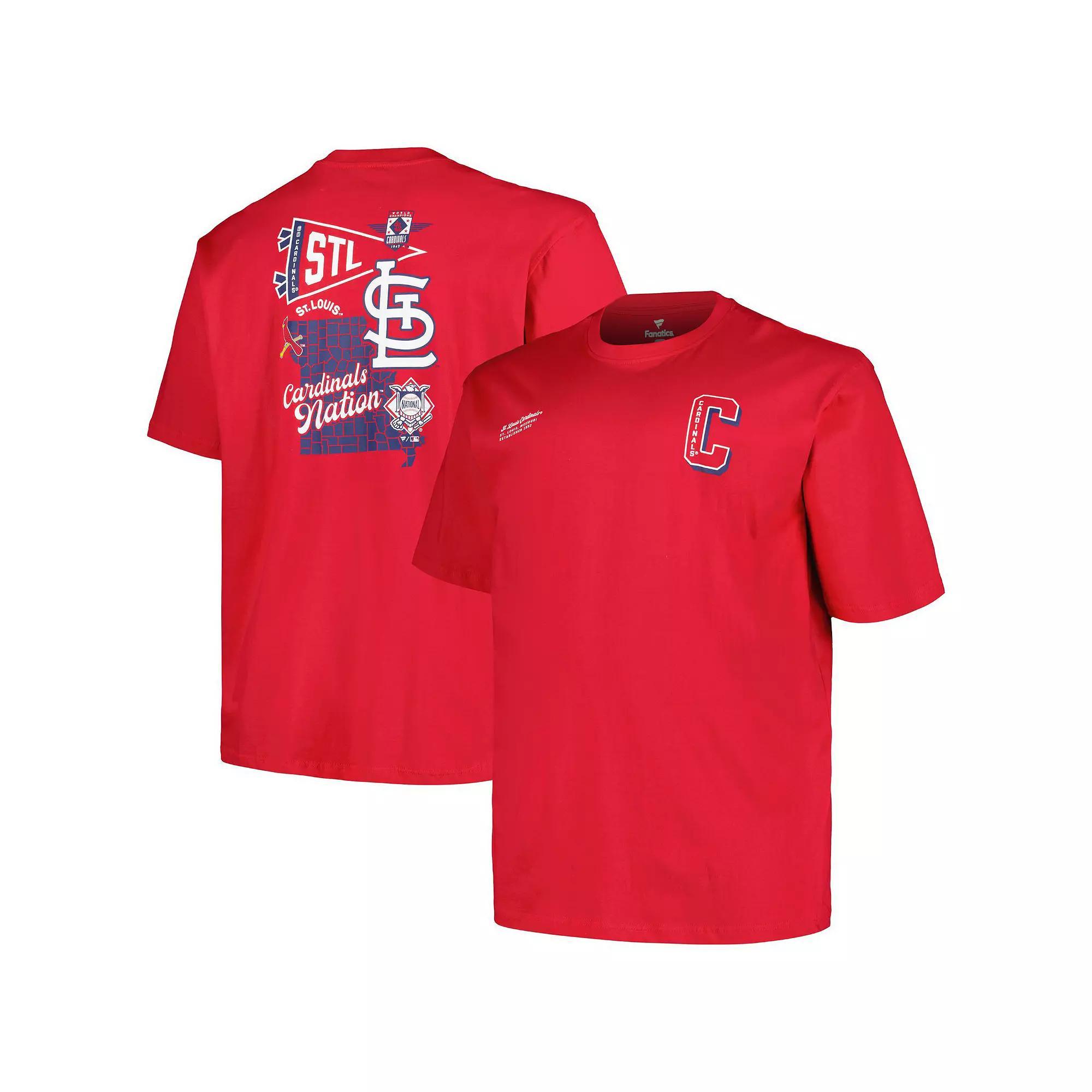 Men's Profile Red St. Louis Cardinals Big & Tall Split Zone T-Shirt, Size: 2XLT Product Image