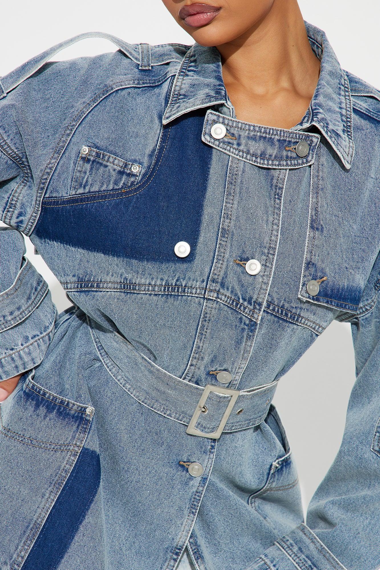 All Mixed Up Denim Trench - Light Wash Product Image