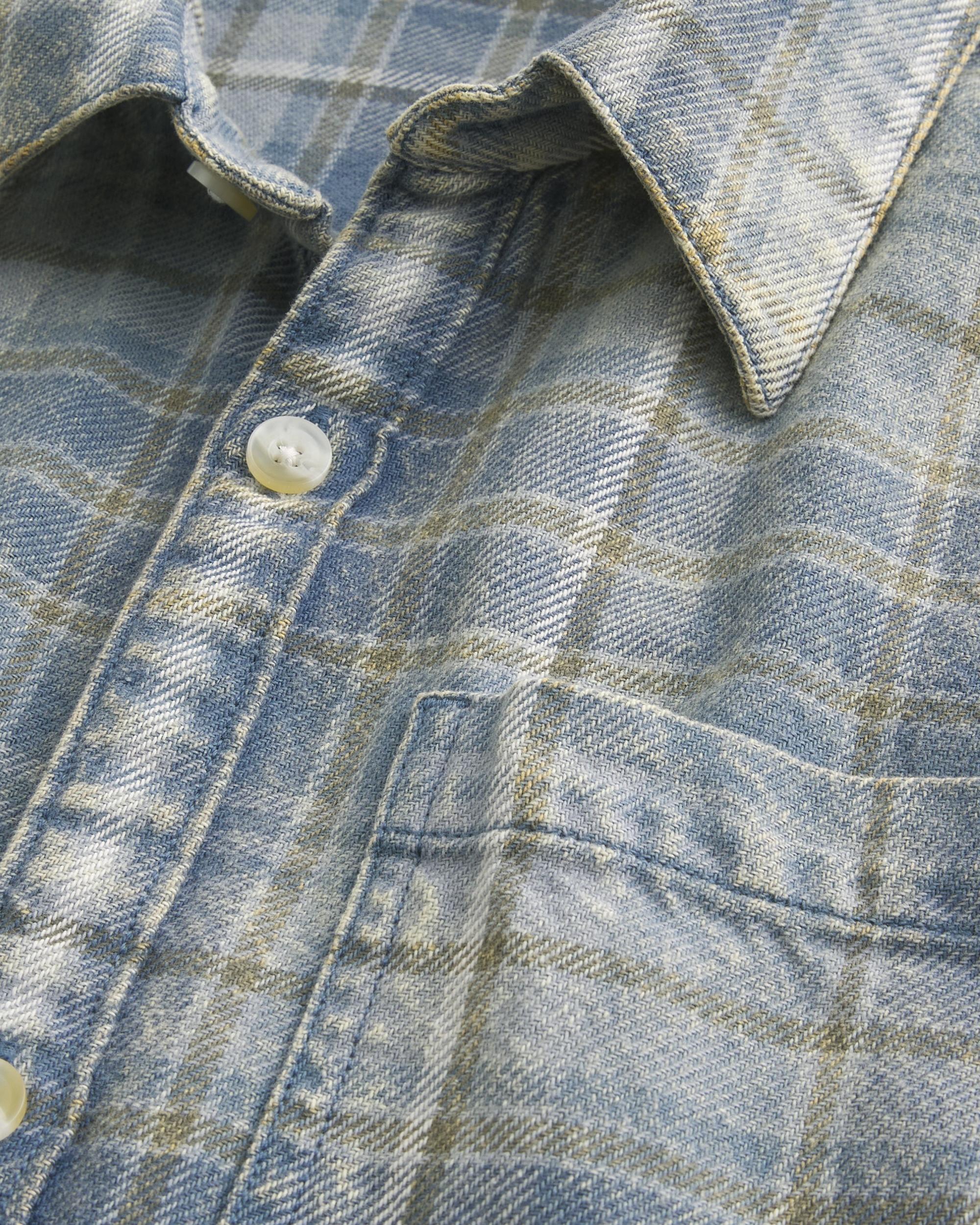 Boxy Washed Flannel Shirt Product Image