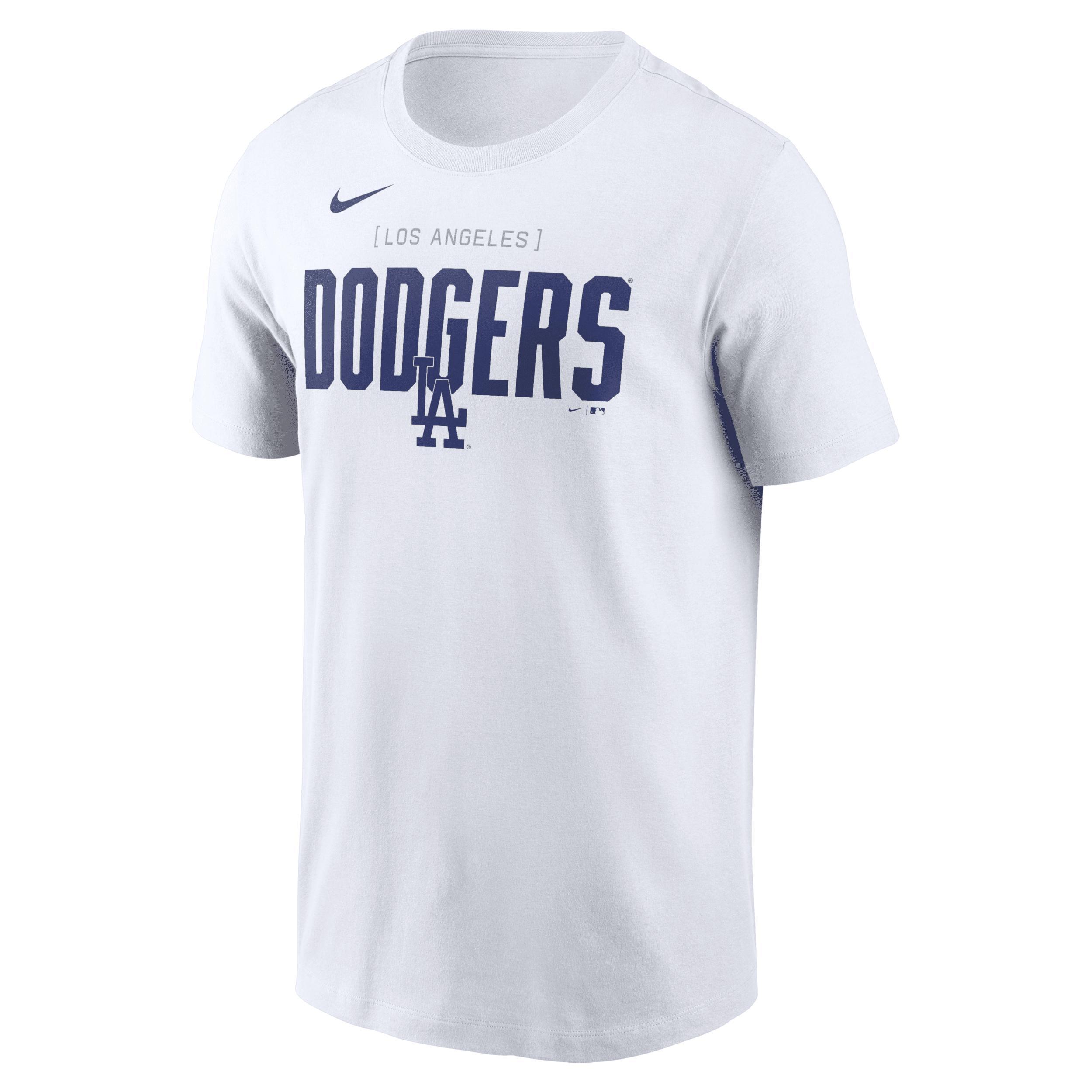 Nike Mens White Los Angeles Dodgers Home Team Bracket Stack T-Shirt Product Image