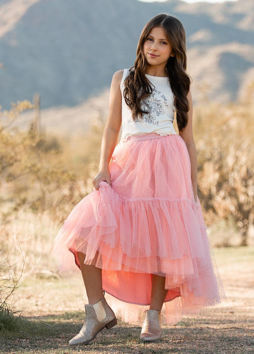 Brigitte Skirt in Pink Dot Girls Product Image