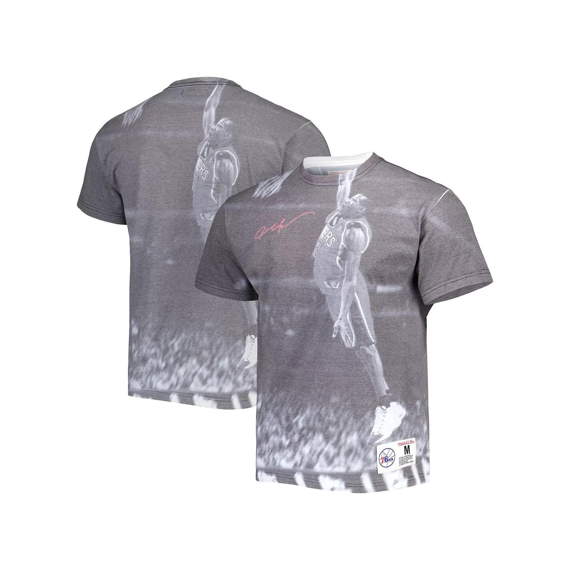 Mens Mitchell & Ness Allen Iverson Heather Gray Philadelphia 76ers Above The Rim T-Shirt Product Image