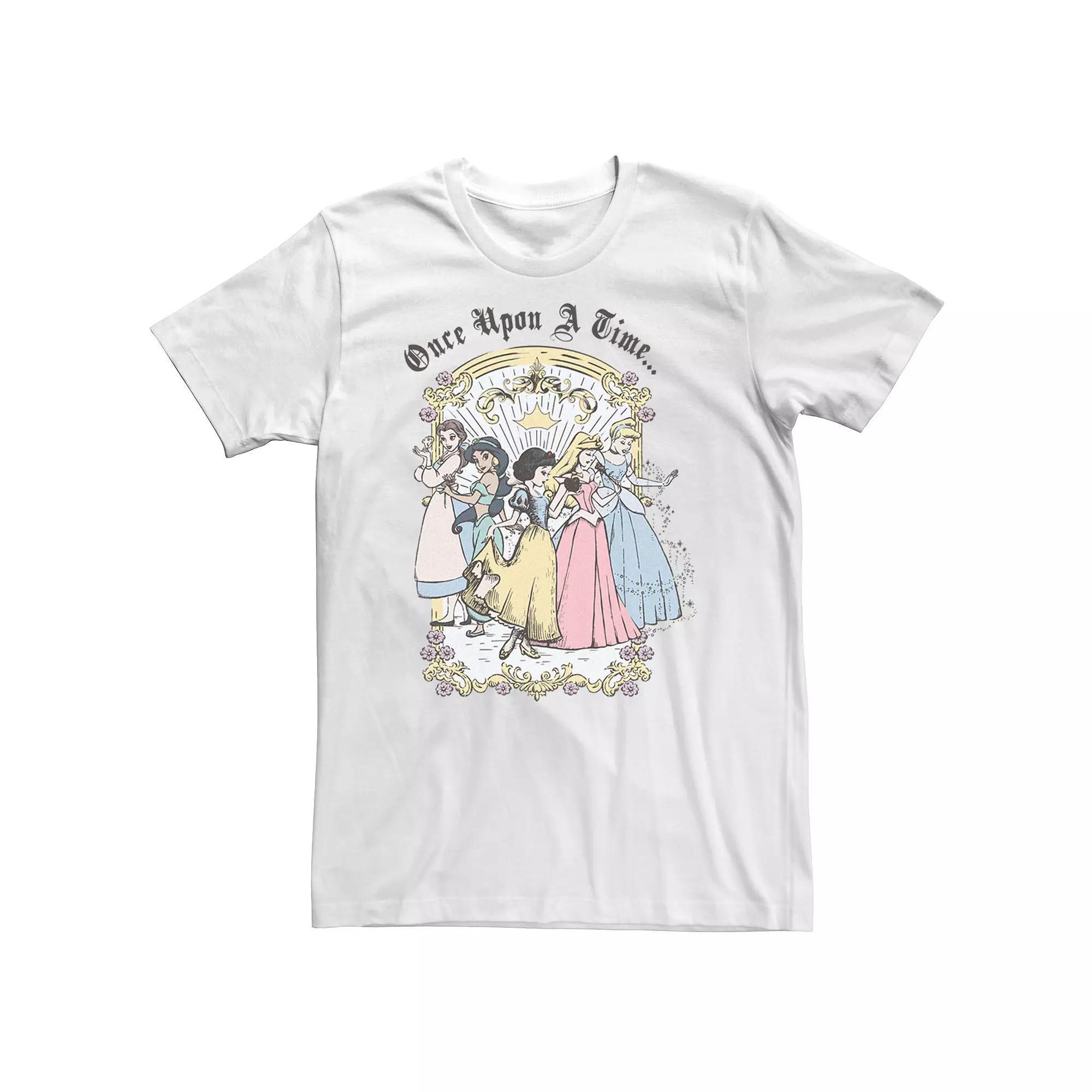 Big & Tall Disney Princess Once Upon A Time Vintage Cartoon Tee, Men's, Size: XLT, White Product Image