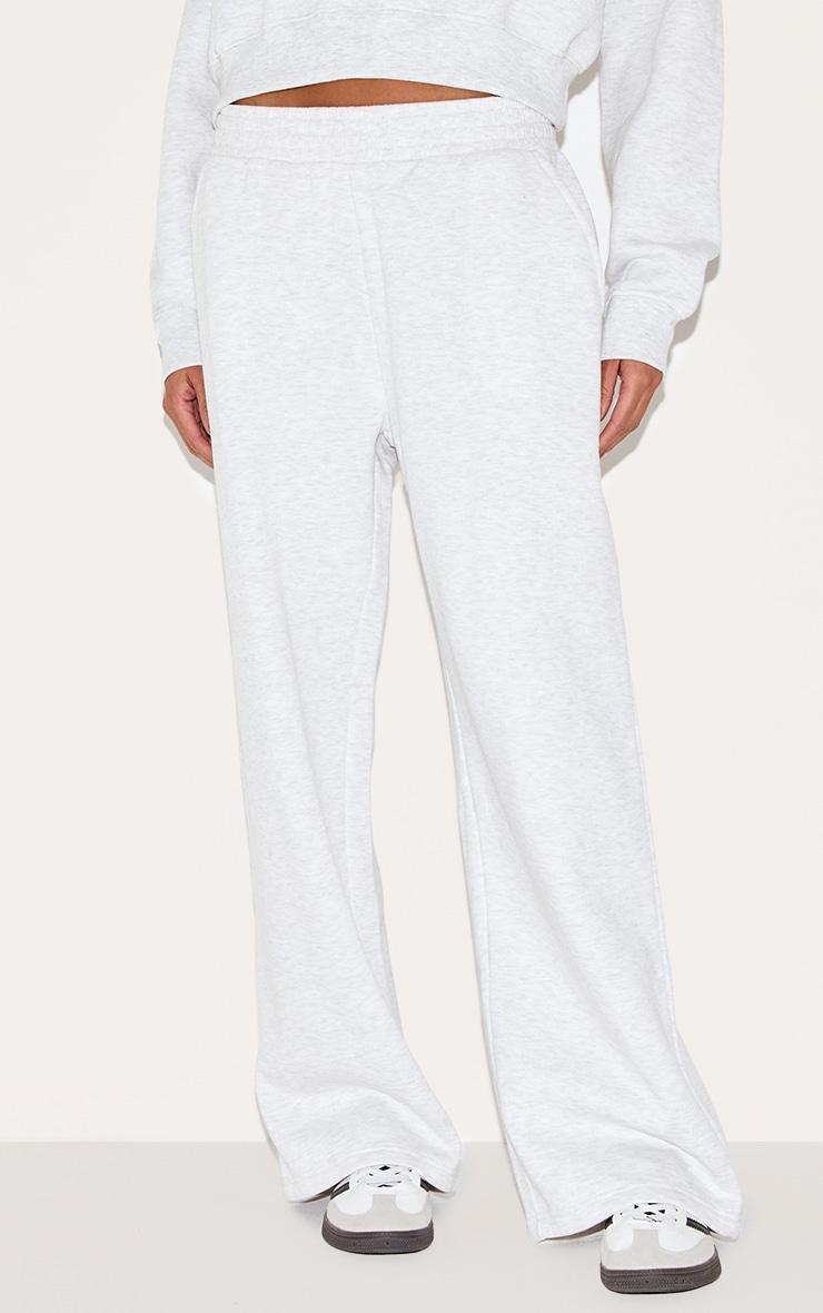 Ash Grey Wide Leg Pintuck Sweatpants Product Image