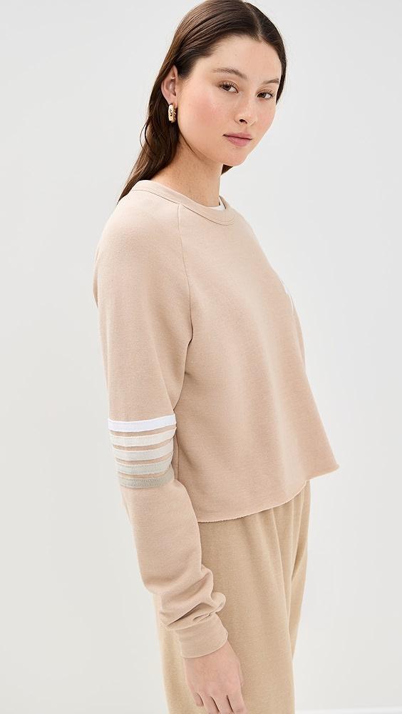 Aviator Nation Bolt Rugby Stitch Cropped Crew Sweatshirt | Shopbop Product Image