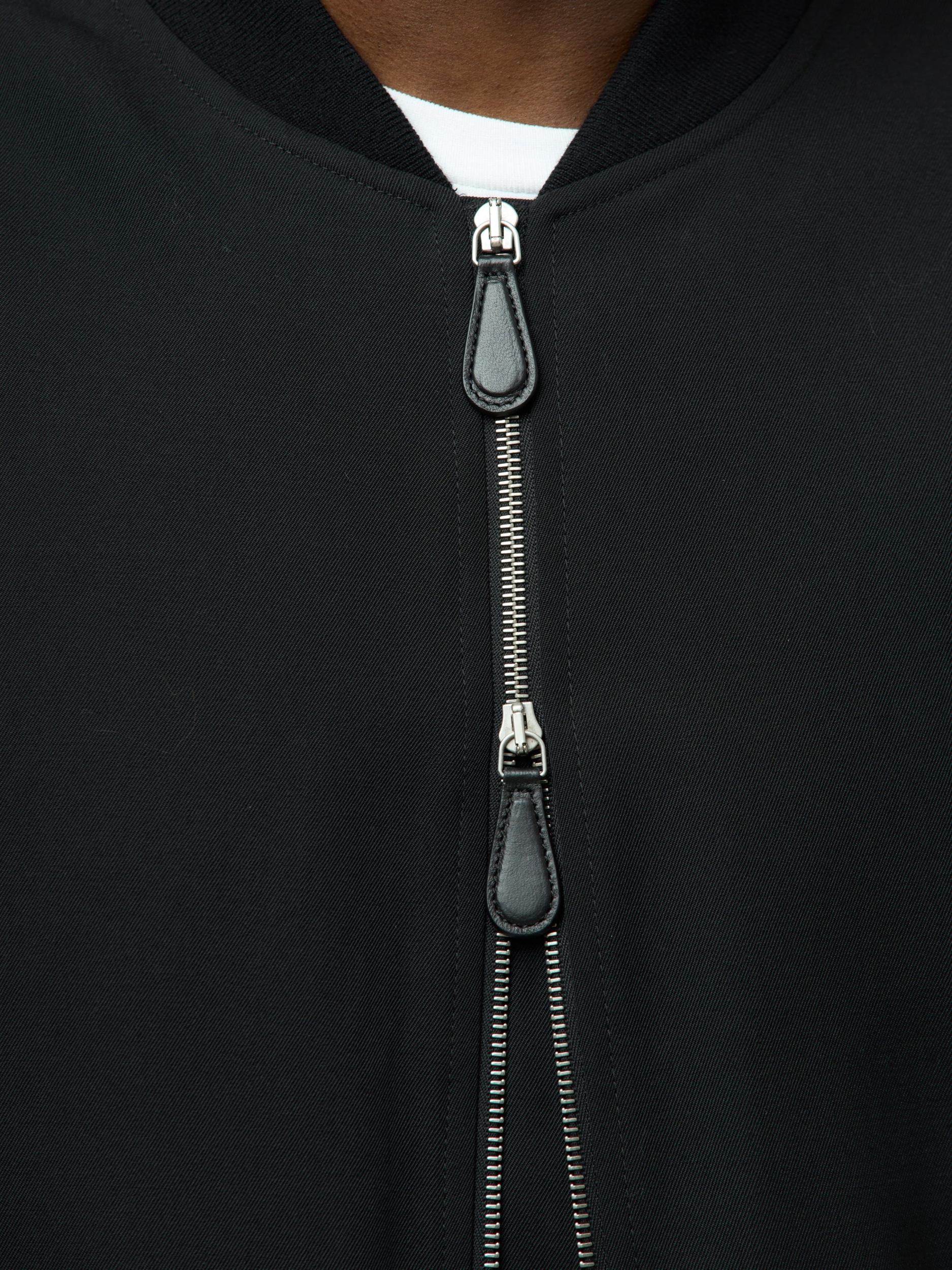 Rib Collar Blouson Jacket (Black) Product Image