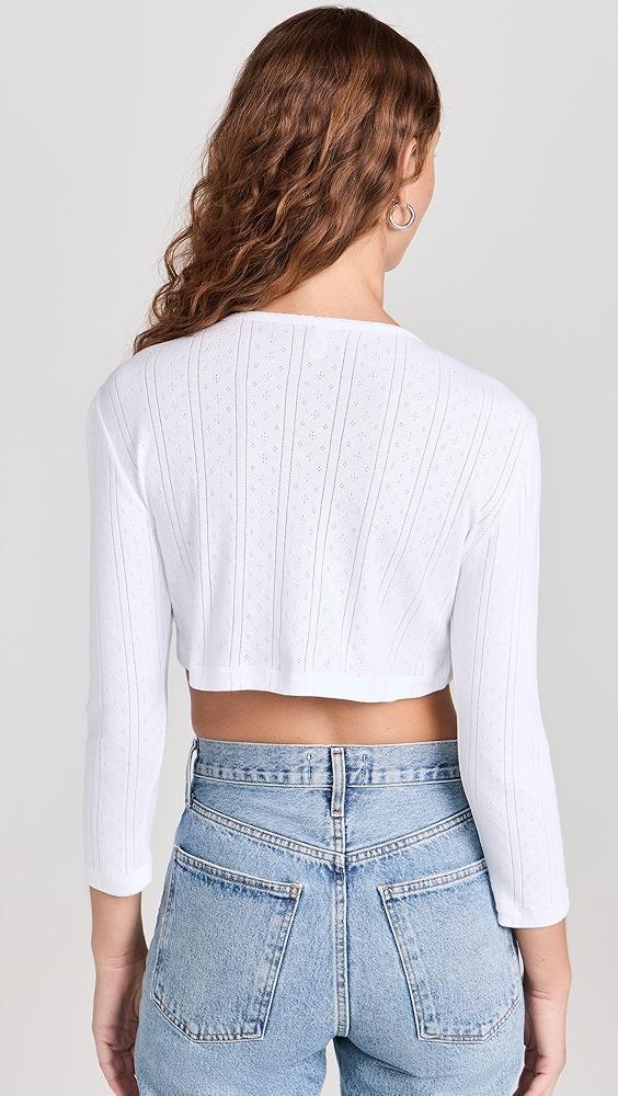 COUCOU The Cropped Cardi: Pointelle | Shopbop Product Image