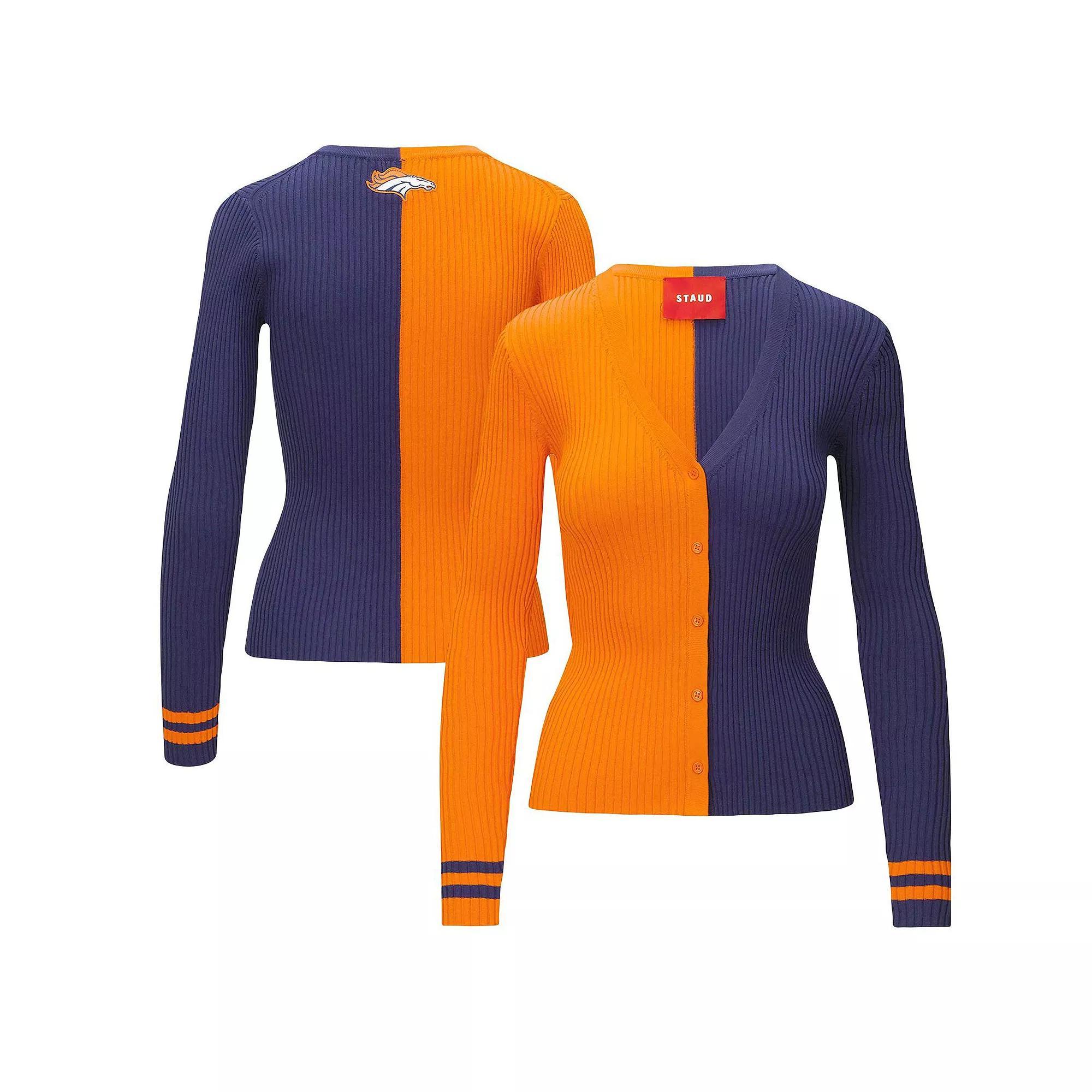 Women's Orange/Navy Denver Broncos Cargo Sweater, Size: Large Product Image