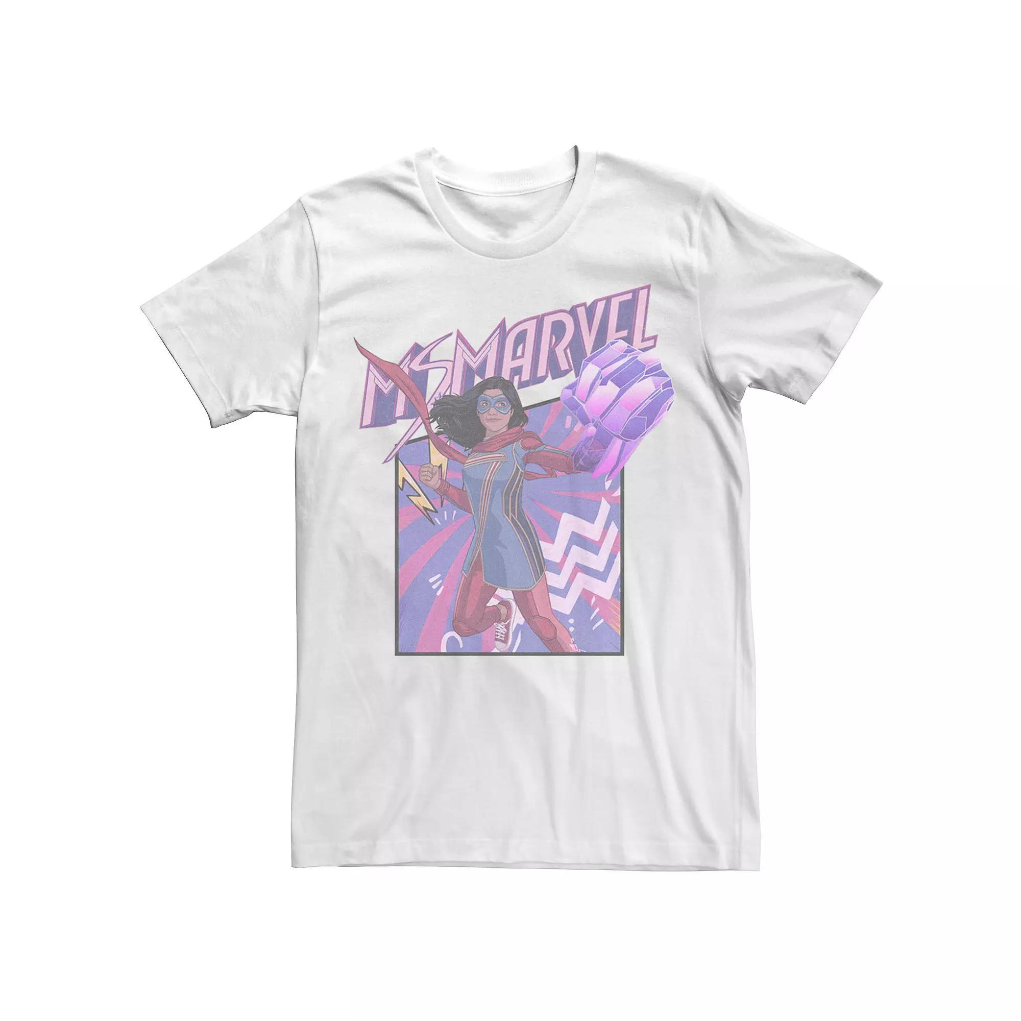 Men's Marvel Ms. Marve Fist Panel Tee, Size: XS, White Product Image