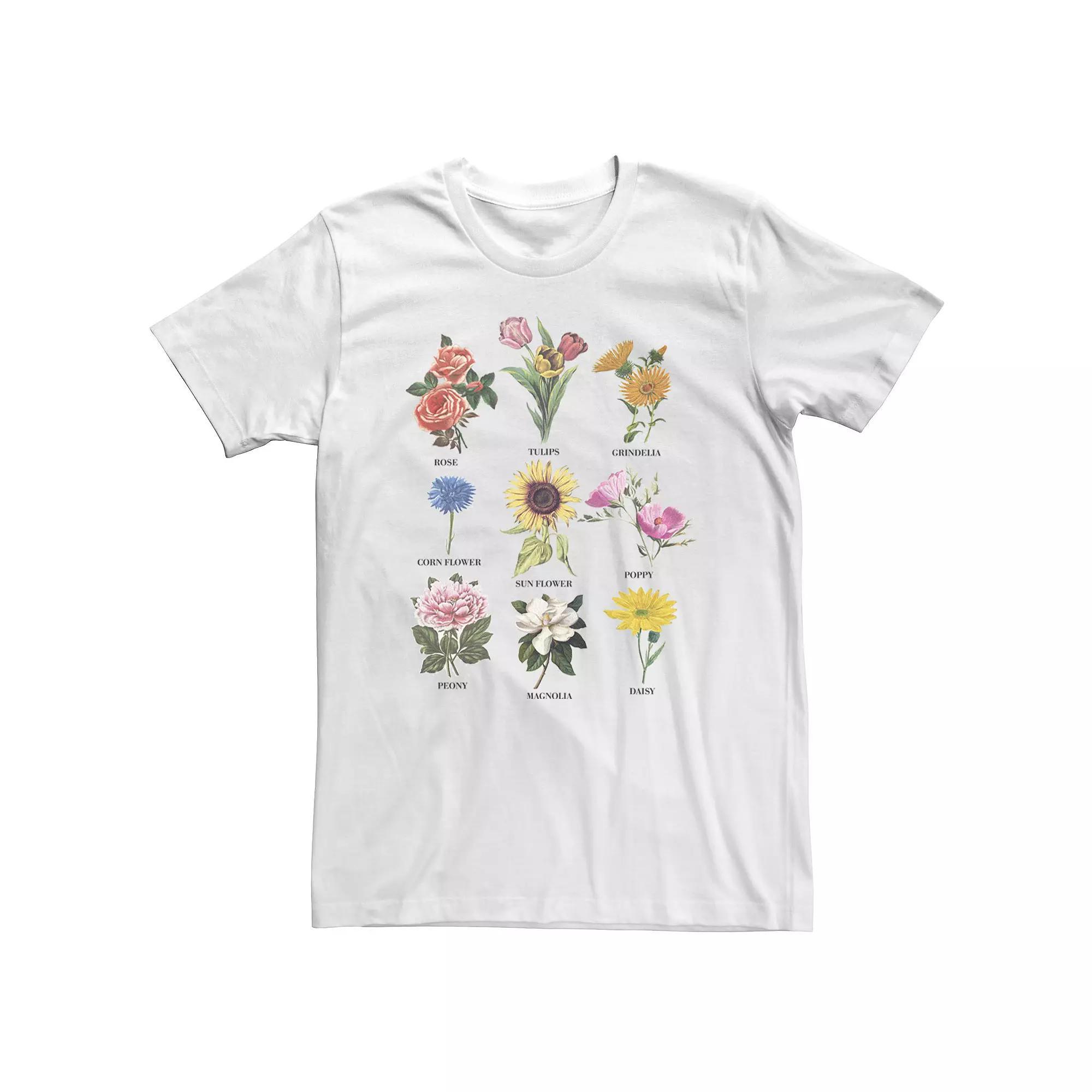 Big & Tall Trendy Flower Chart Tee, Men's, Size: 4XLT, White Product Image