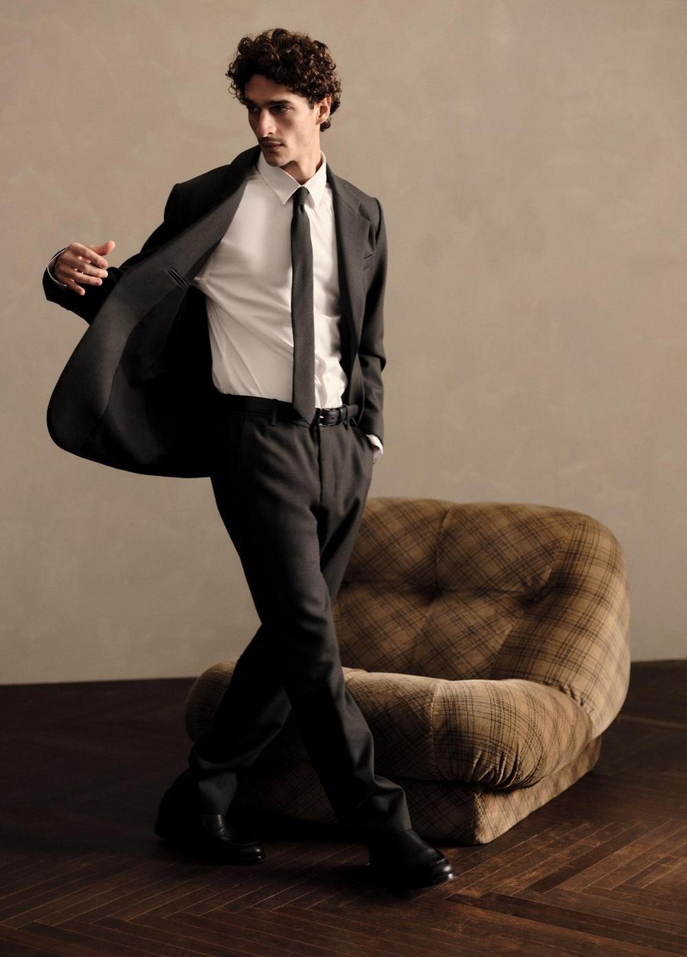 Mens Owen Athletic Wool Suiting Pant, Black, Size 29 Vince Product Image