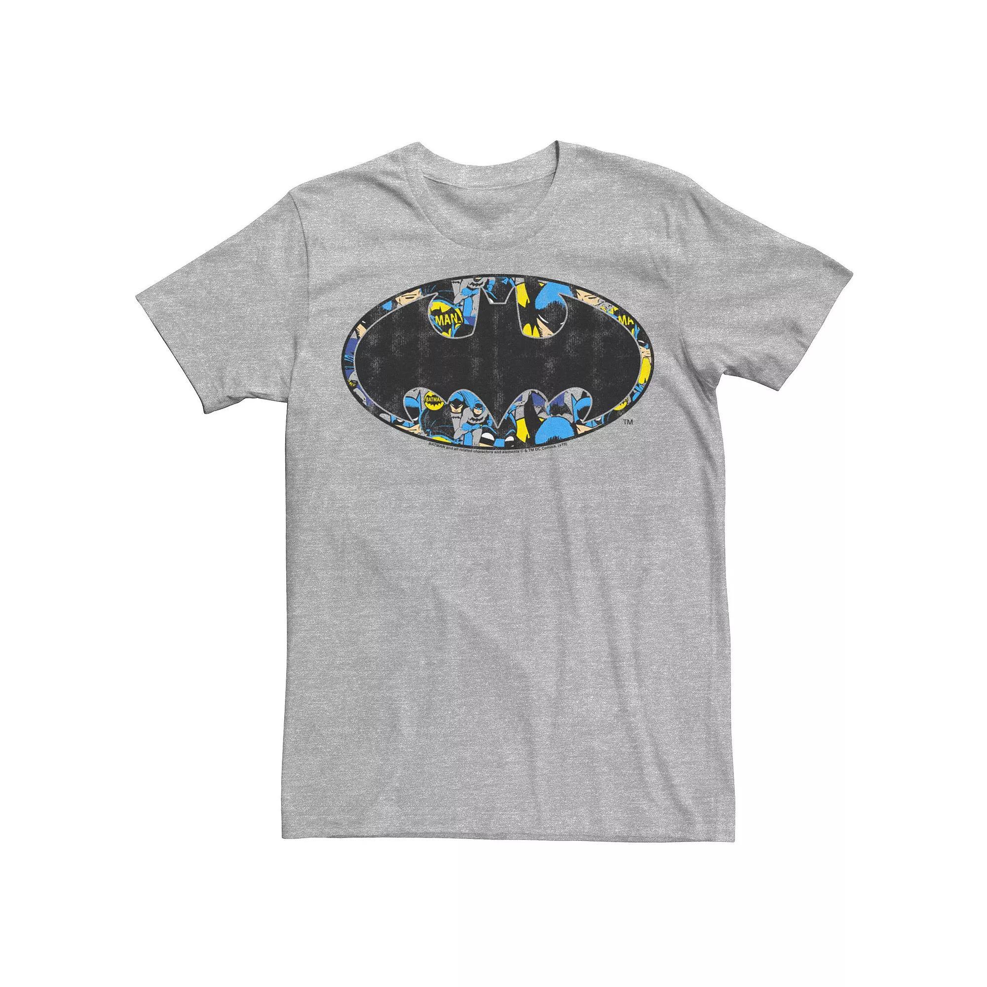 Men's Batman Logo Comic Fill Poster Tee, Size: Small, Athletic Grey Product Image