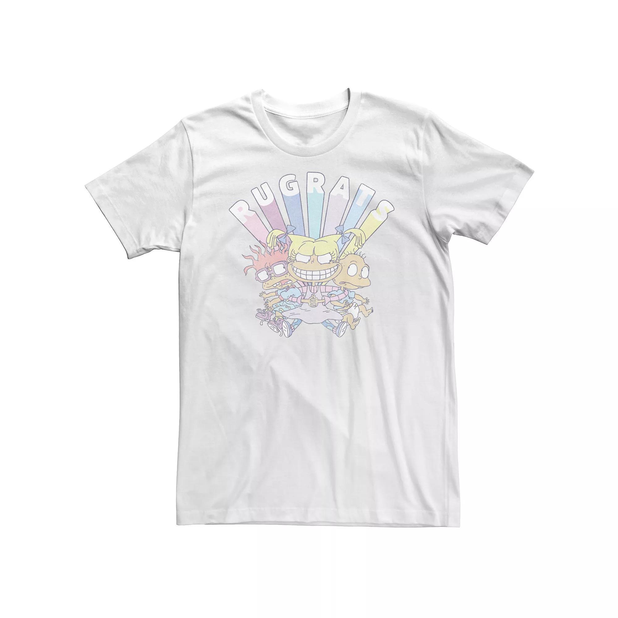 Big & Tall Nickelodeon Rugrats Group Shot Faded Logo Tee, Men's, Size: XXL Tall, White Product Image