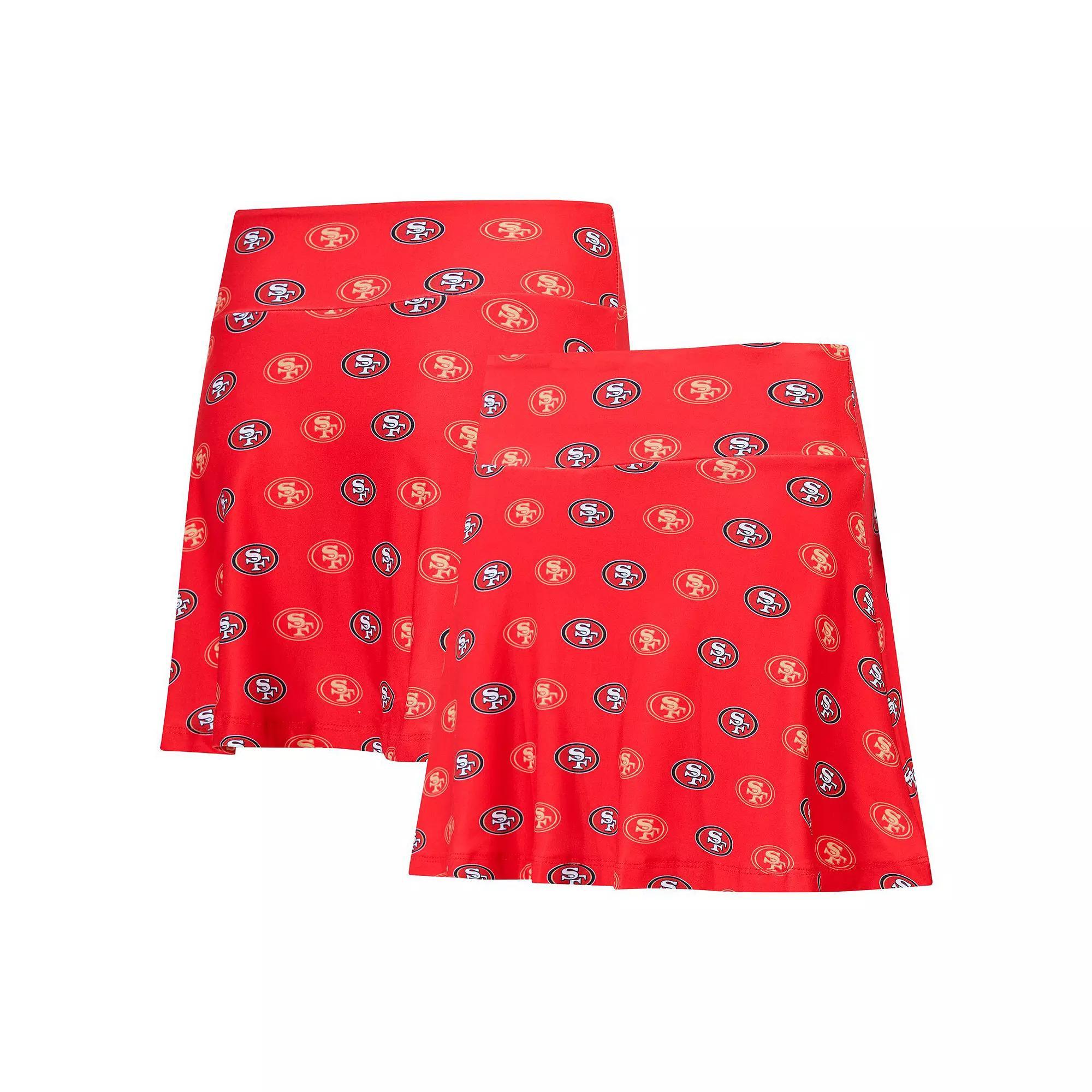 Women's Concepts Sport Scarlet San Francisco 49ers Record Allover Print Knit Sleep Skort, Size: Small, Red Product Image