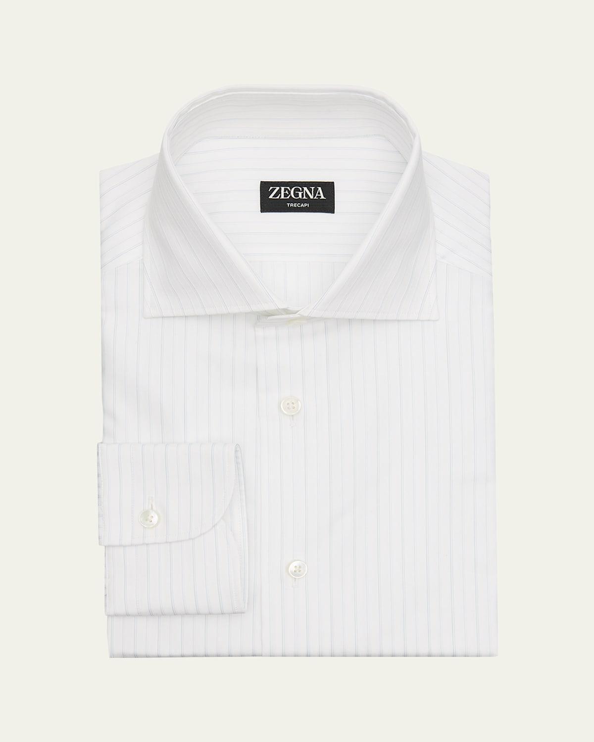 Mens Trecapi Cotton Stripe Dress Shirt Product Image