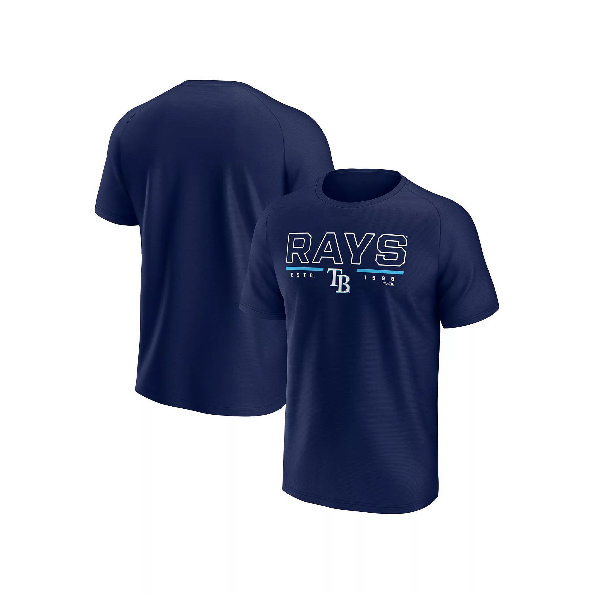 Men's Fanatics  Navy Tampa Bay Rays Raglan T-Shirt, Size: XL, Blue Product Image