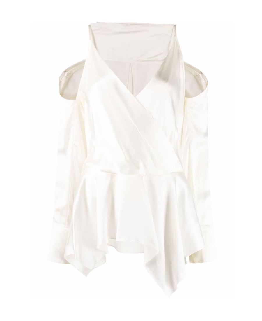 JW ANDERSON Draped Cold-shoulder Blouse In White Product Image
