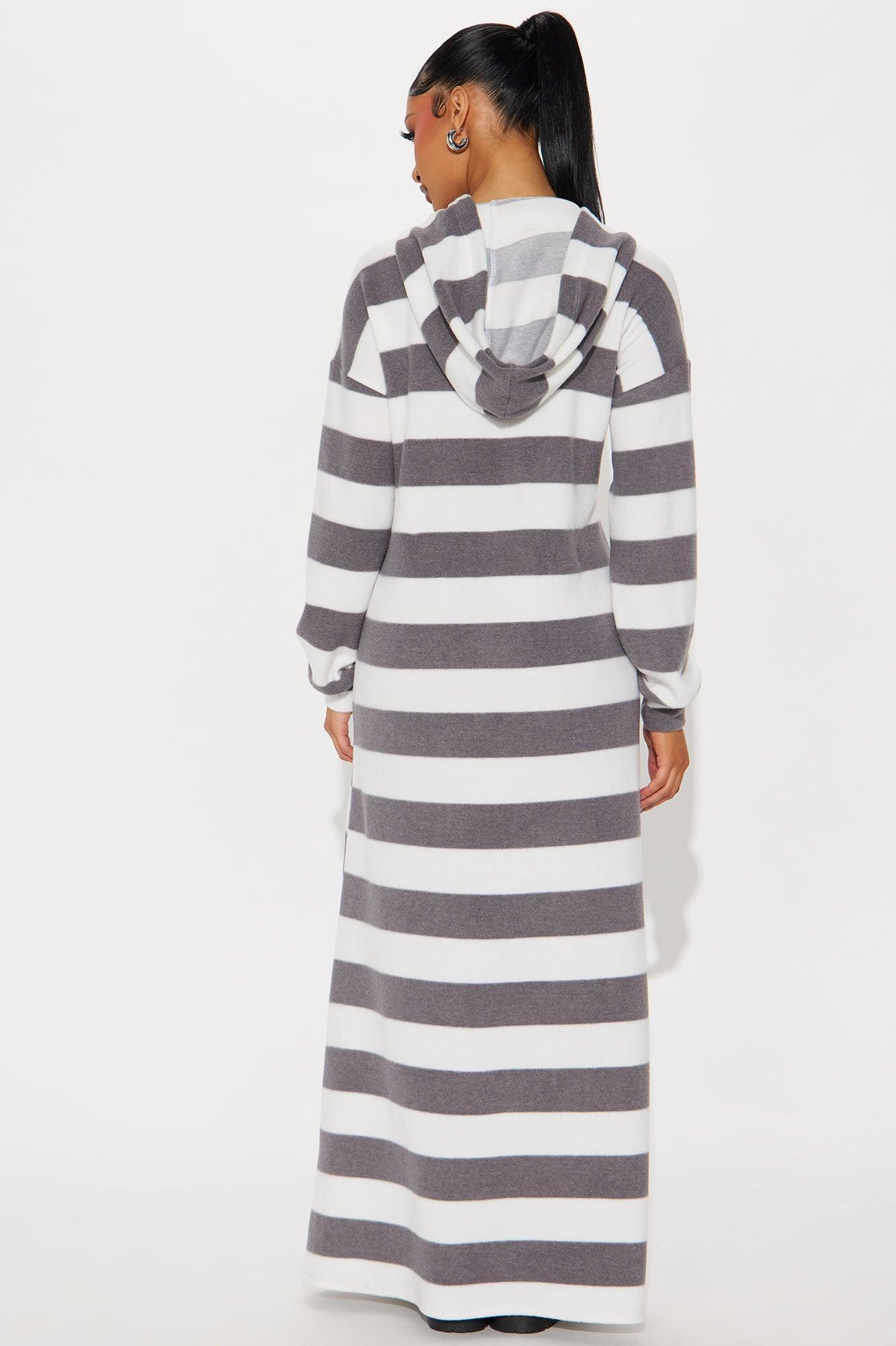 Sabrina Striped Maxi Dress - Heather Grey Product Image