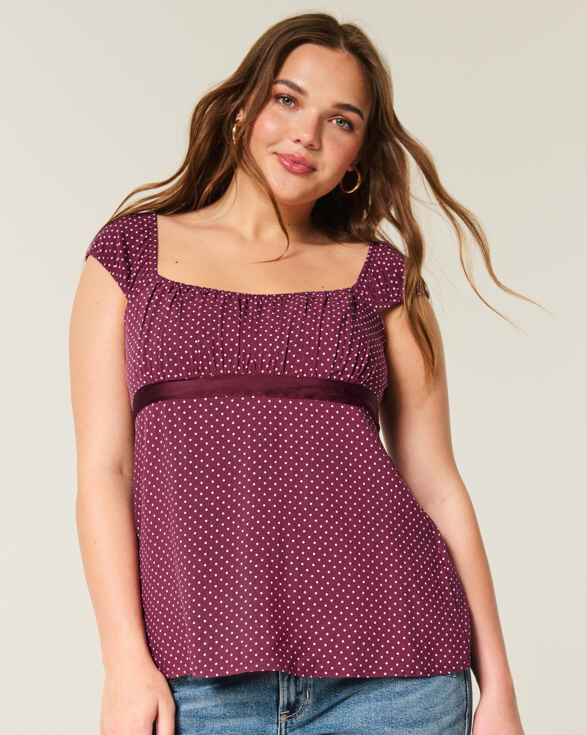 Easy Satin Tie Babydoll Top Product Image