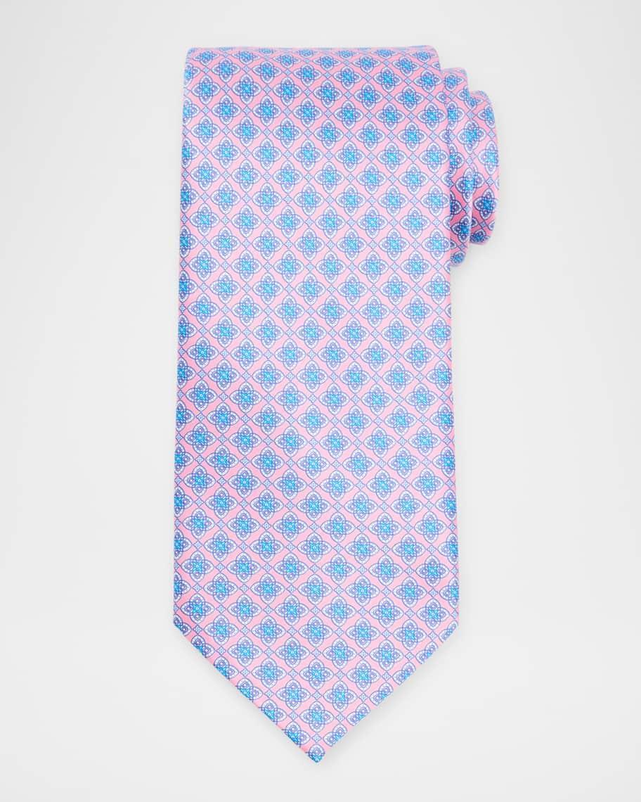 Mens Round Medallion Silk Tie Product Image